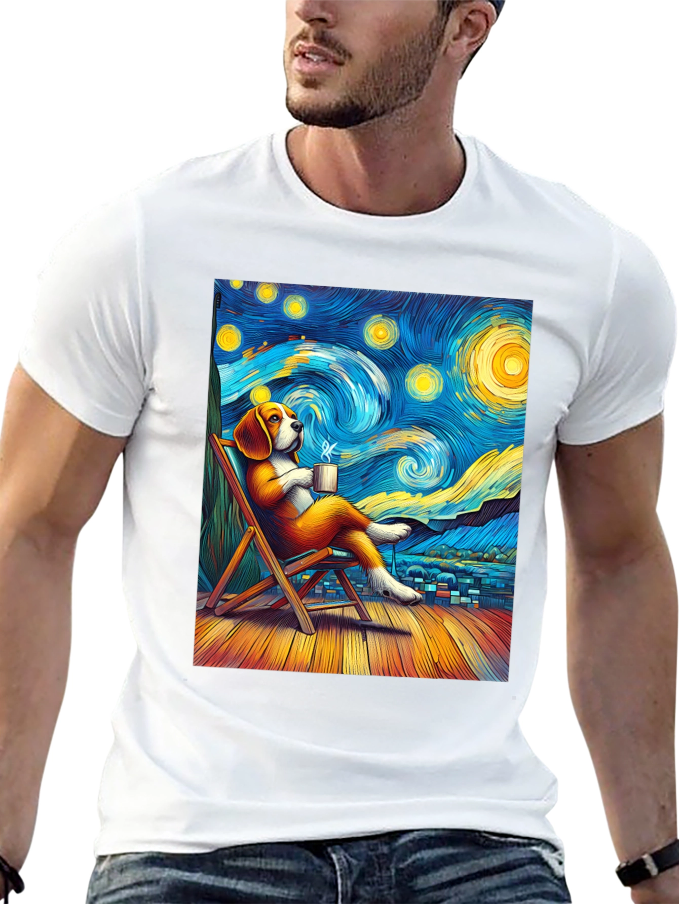 Starry Night Beagle T-Shirt