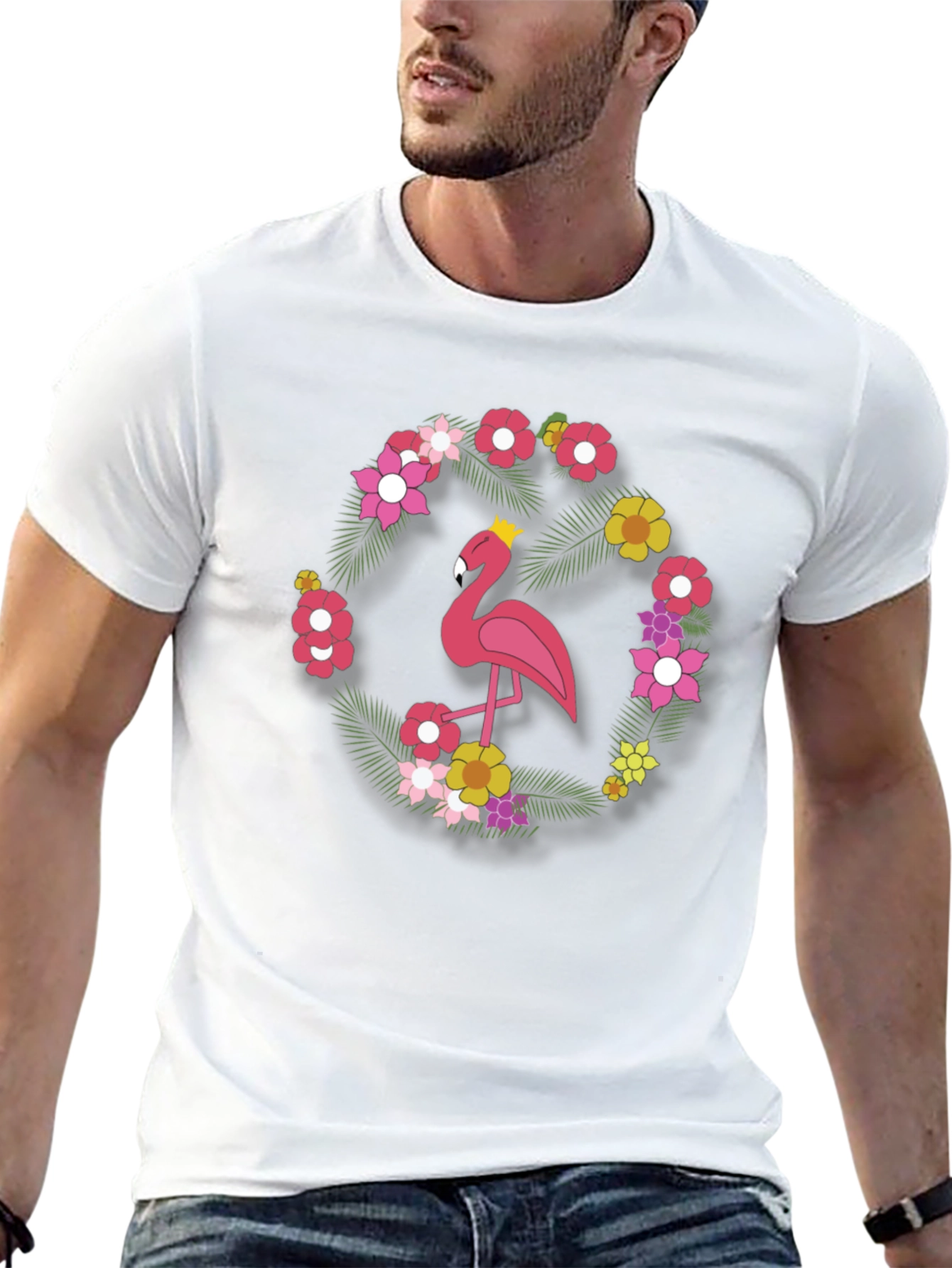 Flamingo Floral Tee - Tropical Style Shirt