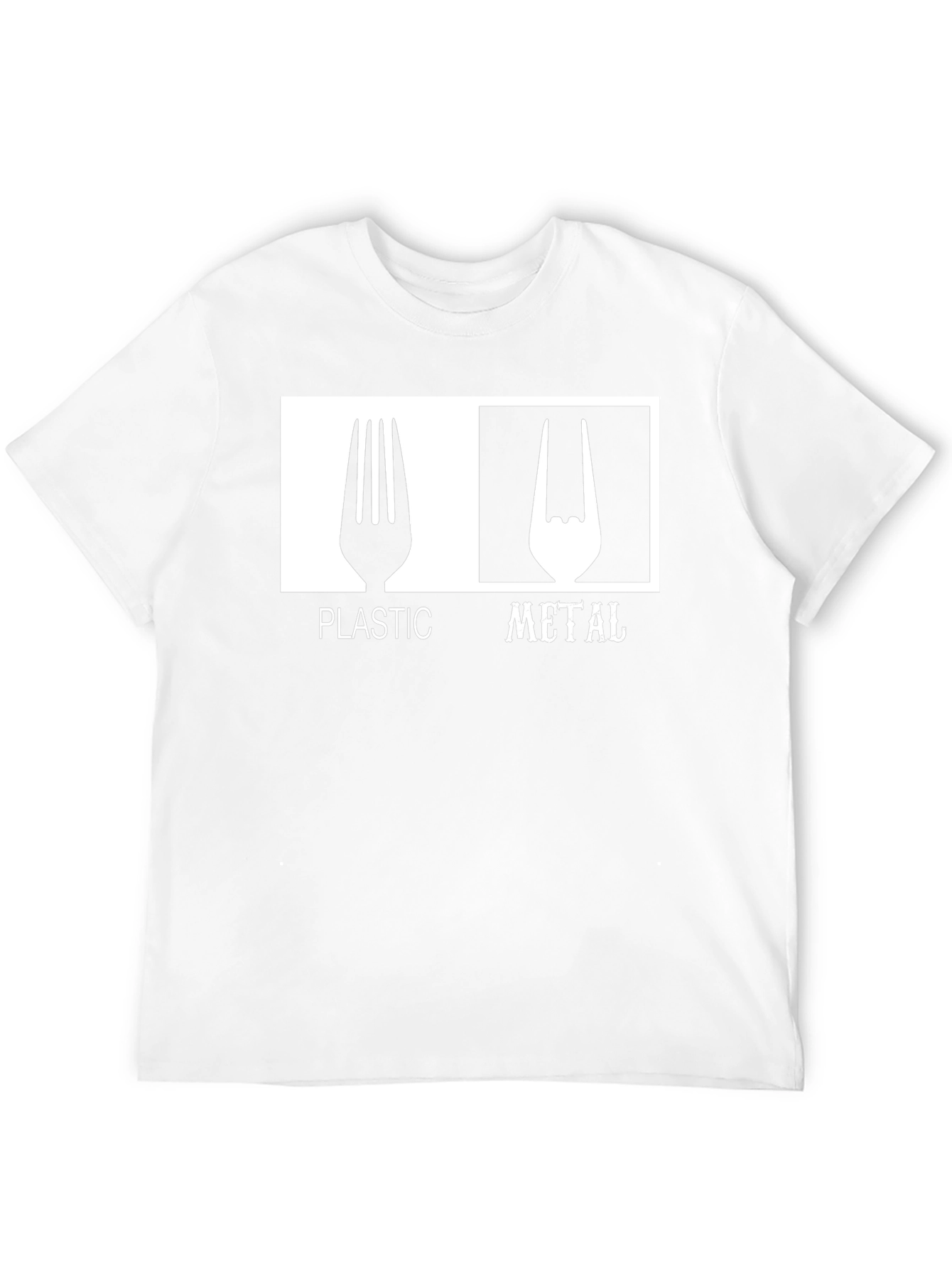 Plastic vs Metal Graphic Tee - Music Lovers T-Shirt