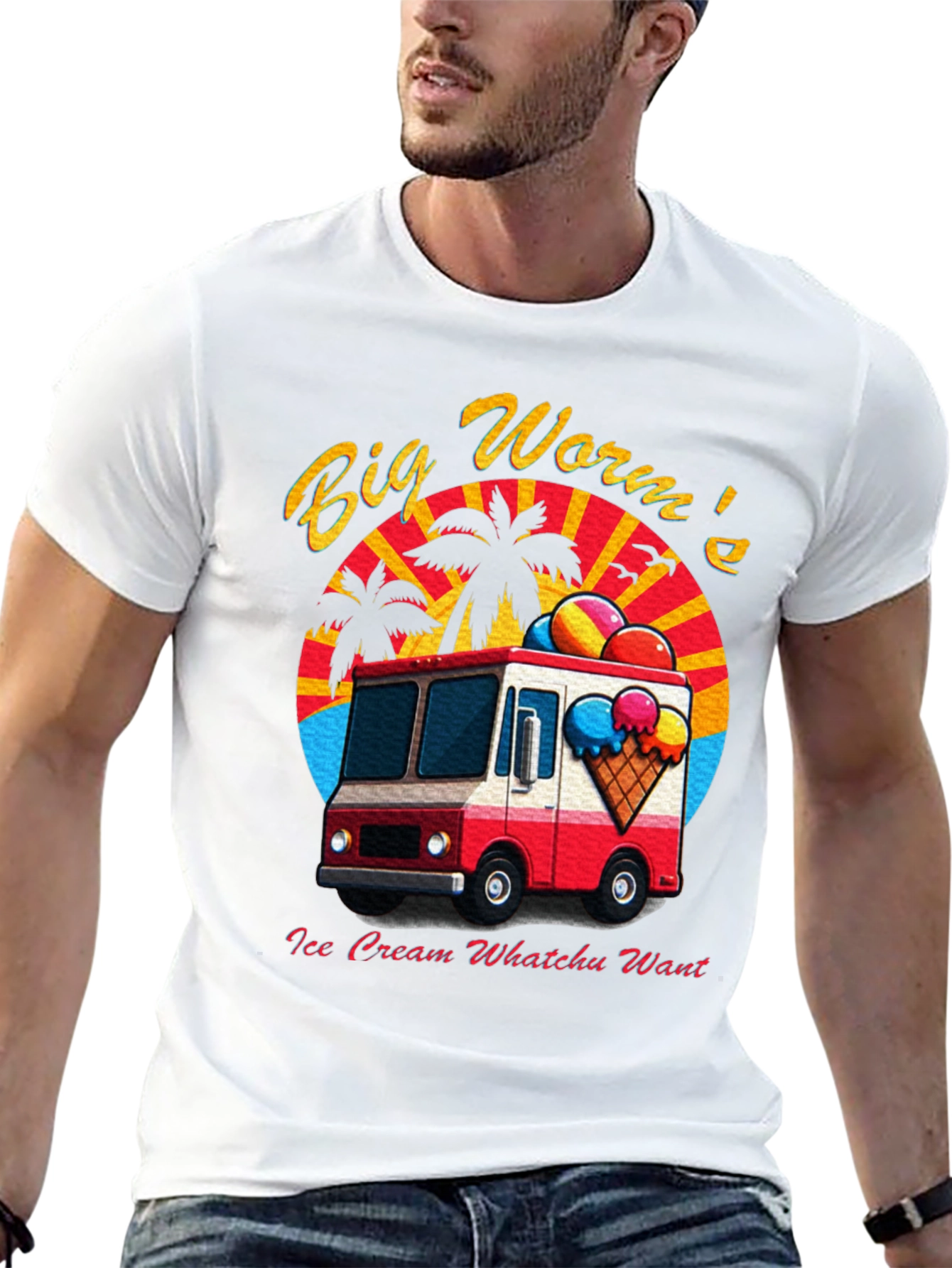 Big Worms Ice Cream Truck Graphic Tee