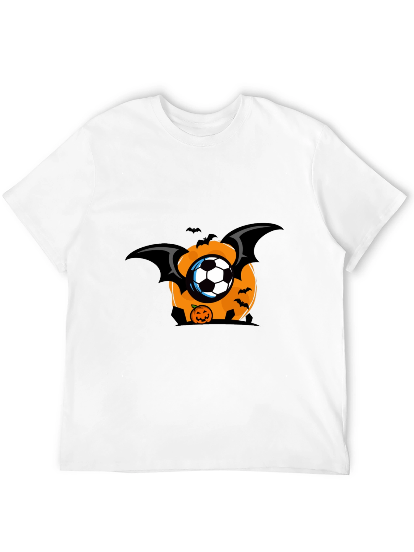 Halloween Soccer Pumpkin Bat T-Shirt