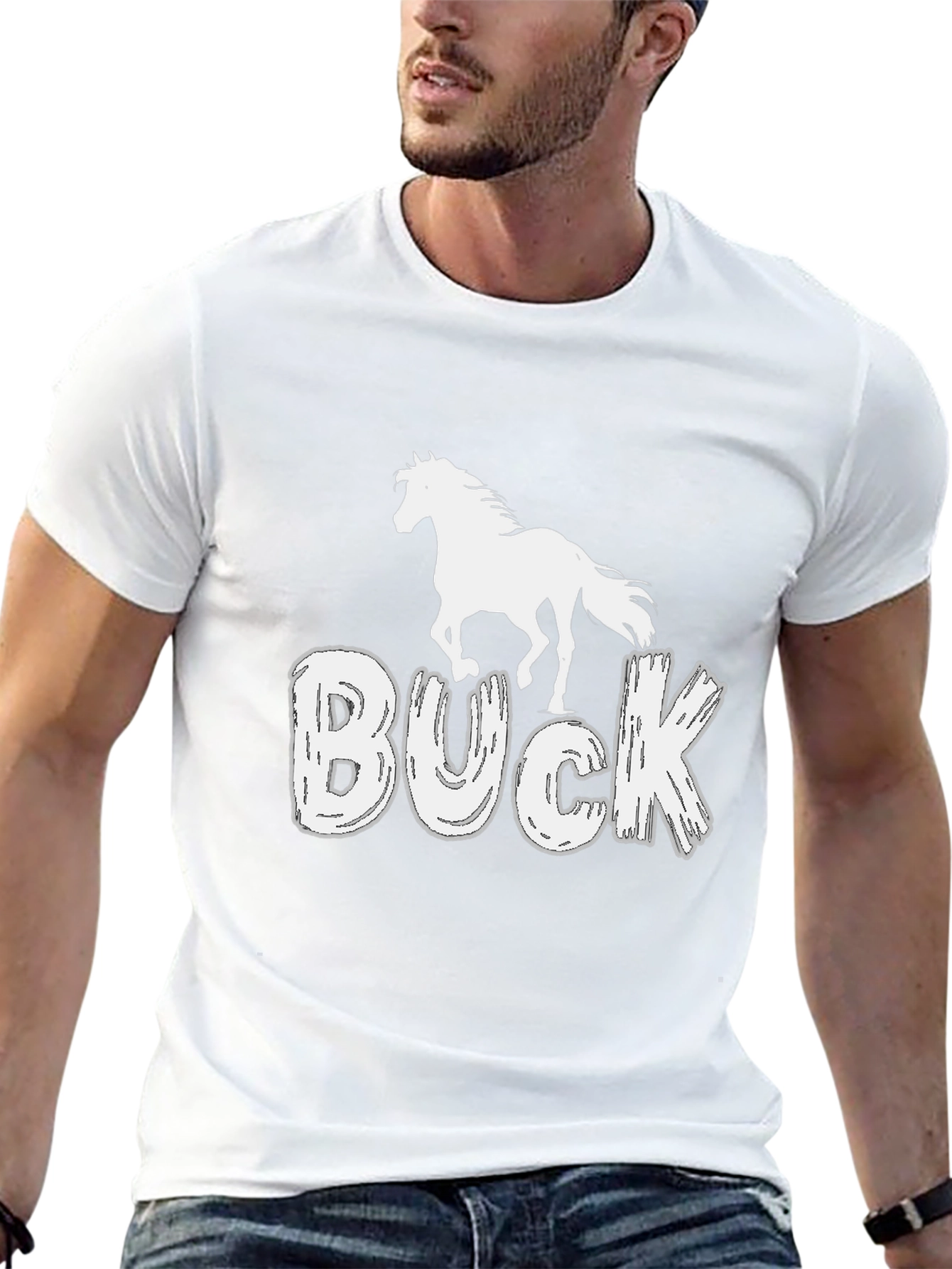 Buck Horse T-Shirt - Black Graphic Tee