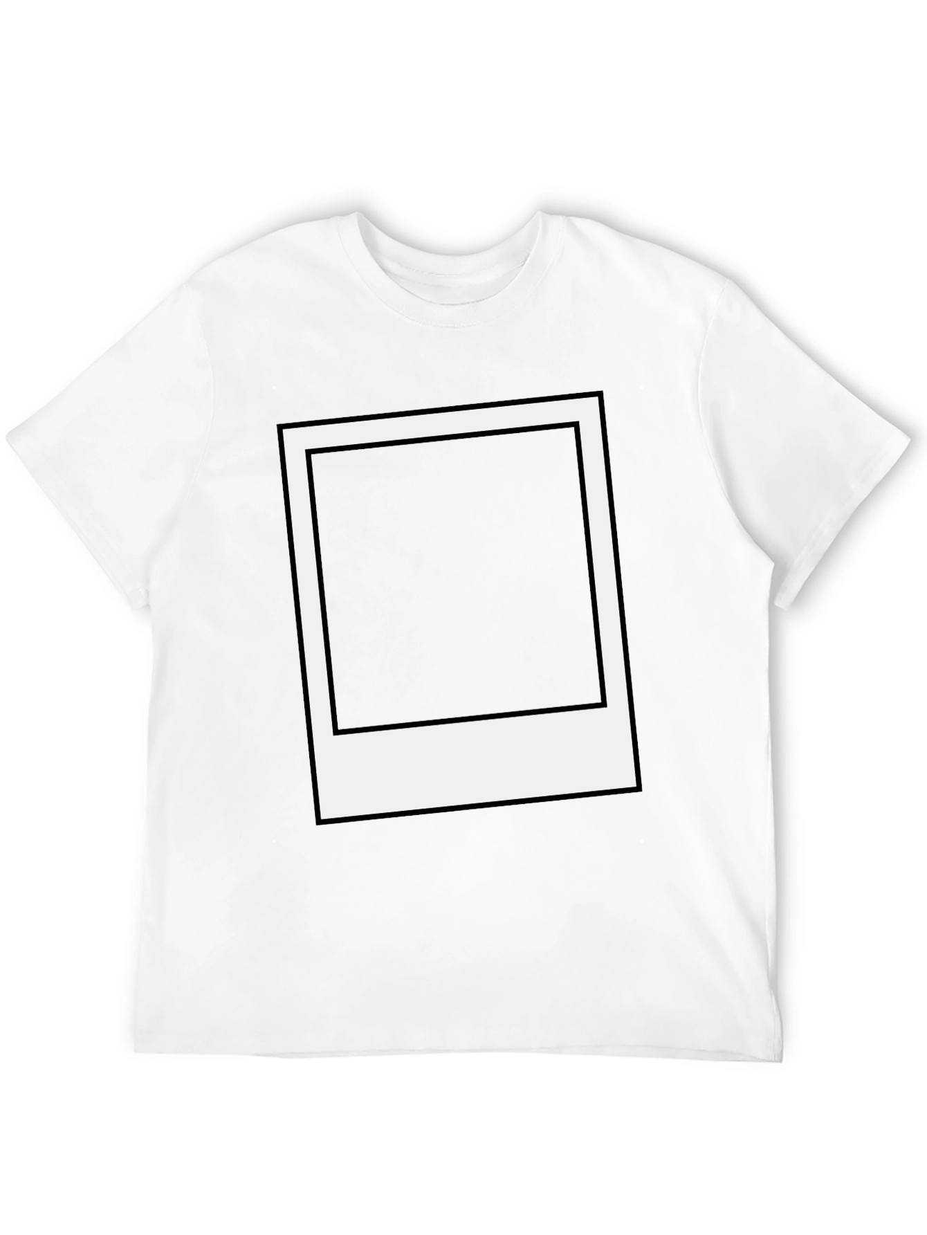 Retro Polaroid Frame Graphic Tee - Classic Black