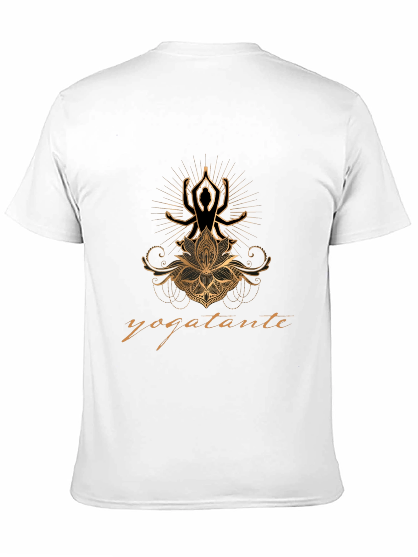Yogatante Black Graphic Tee - Meditative Design
