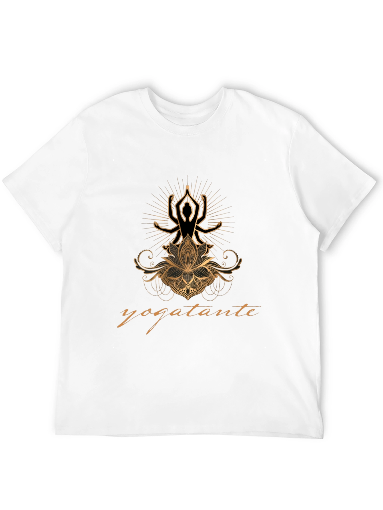 Yogatante Black Graphic Tee - Meditative Design