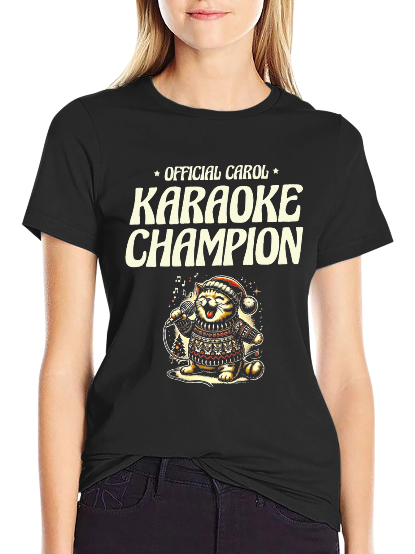 Carol Karaoke Champion Cat Tee