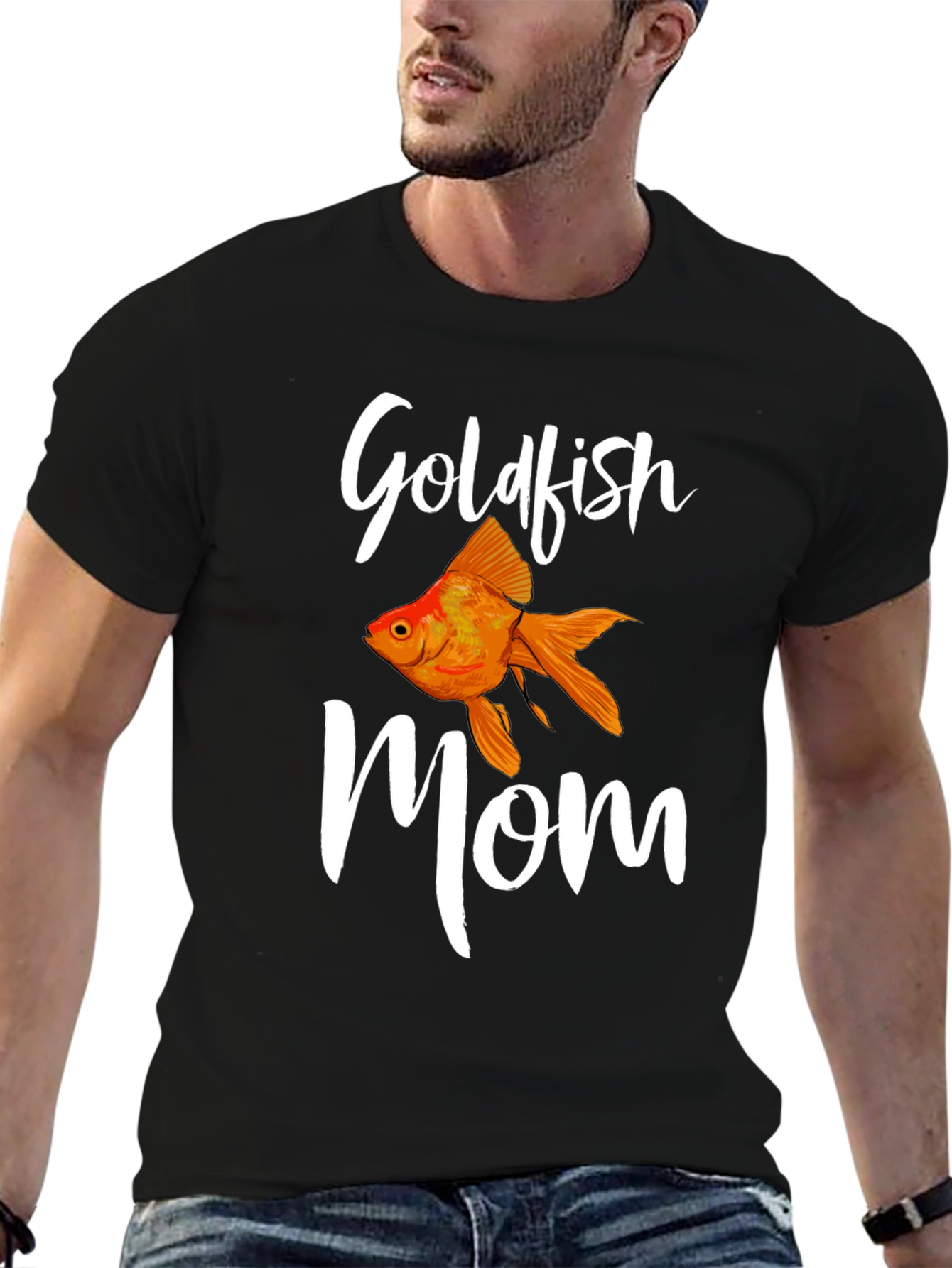 Goldfish Mom Black T-Shirt