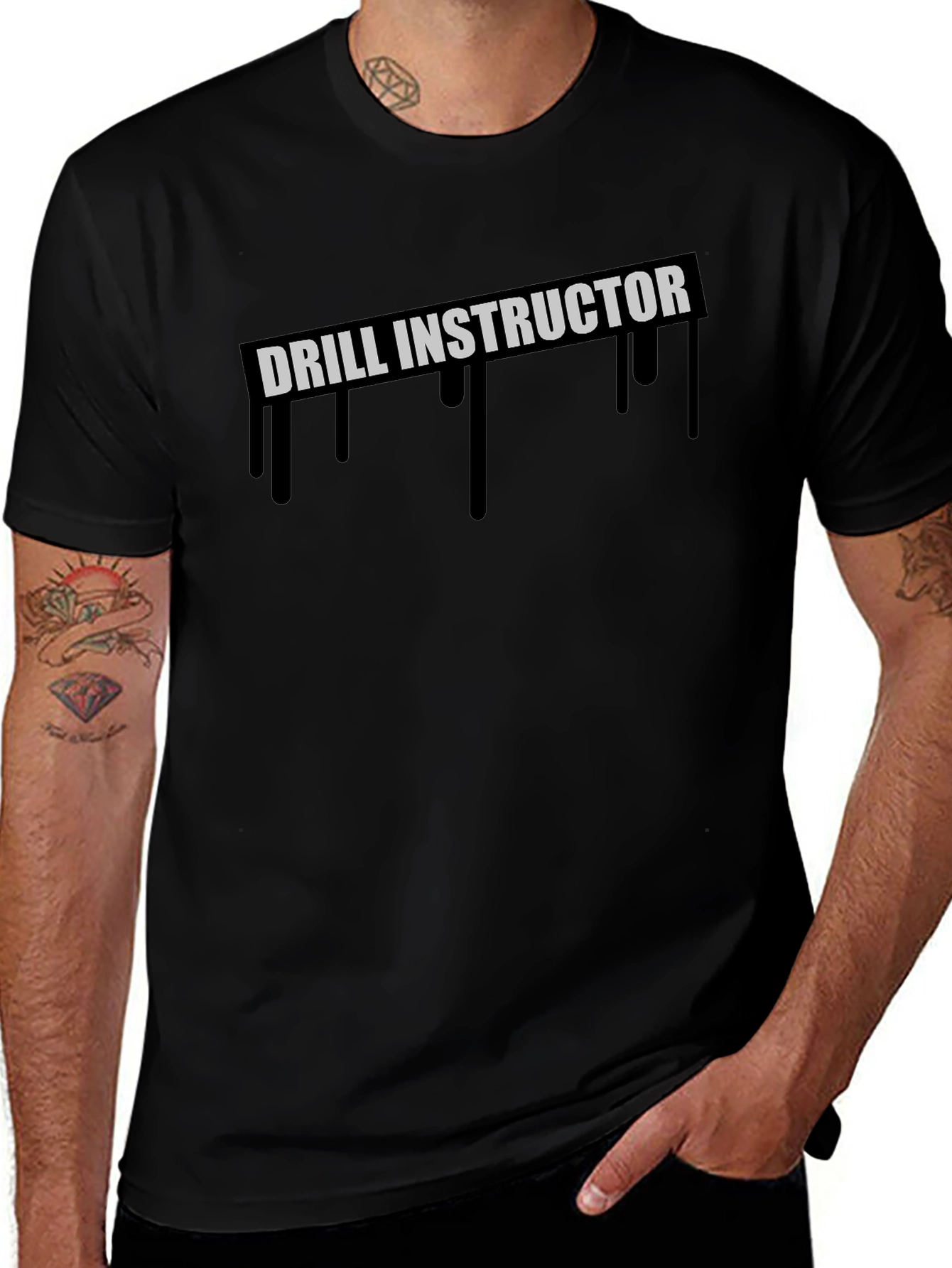 Drill Instructor Graphic T-Shirt - Black