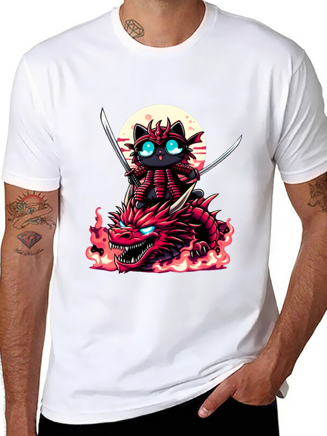 Samurai Cat Dragon T-Shirt