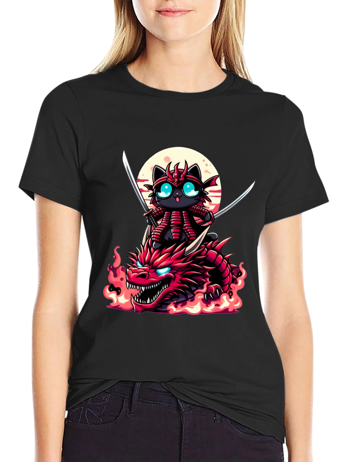 Samurai Cat Dragon T-Shirt