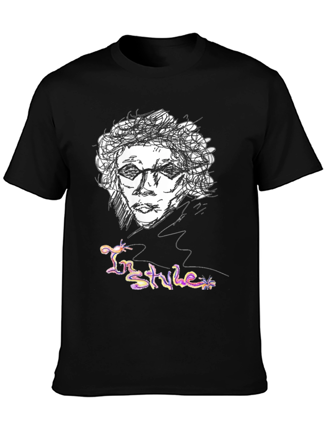 Sketch Art Graphic Tee - In Style Black T-Shirt