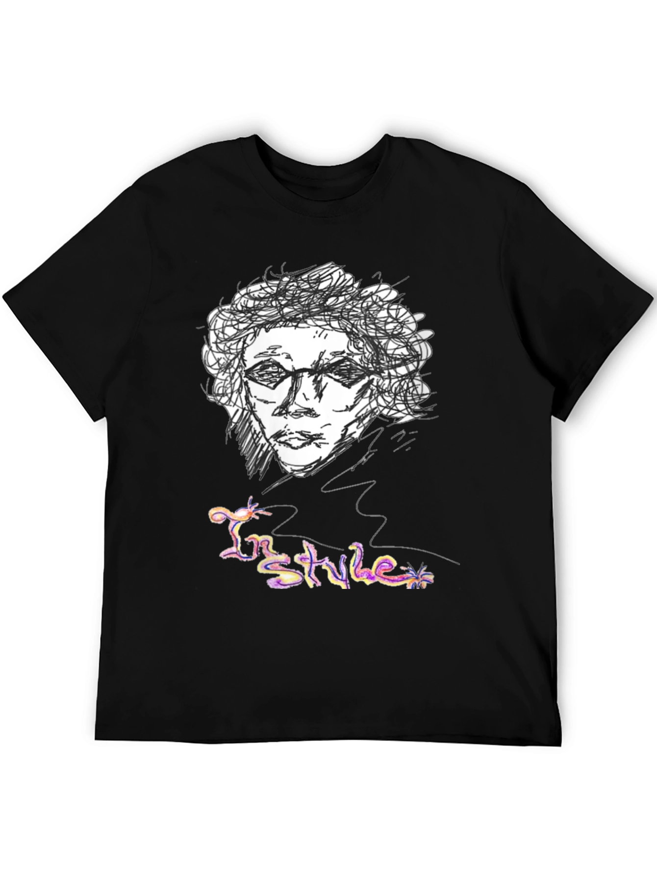 Sketch Art Graphic Tee - In Style Black T-Shirt