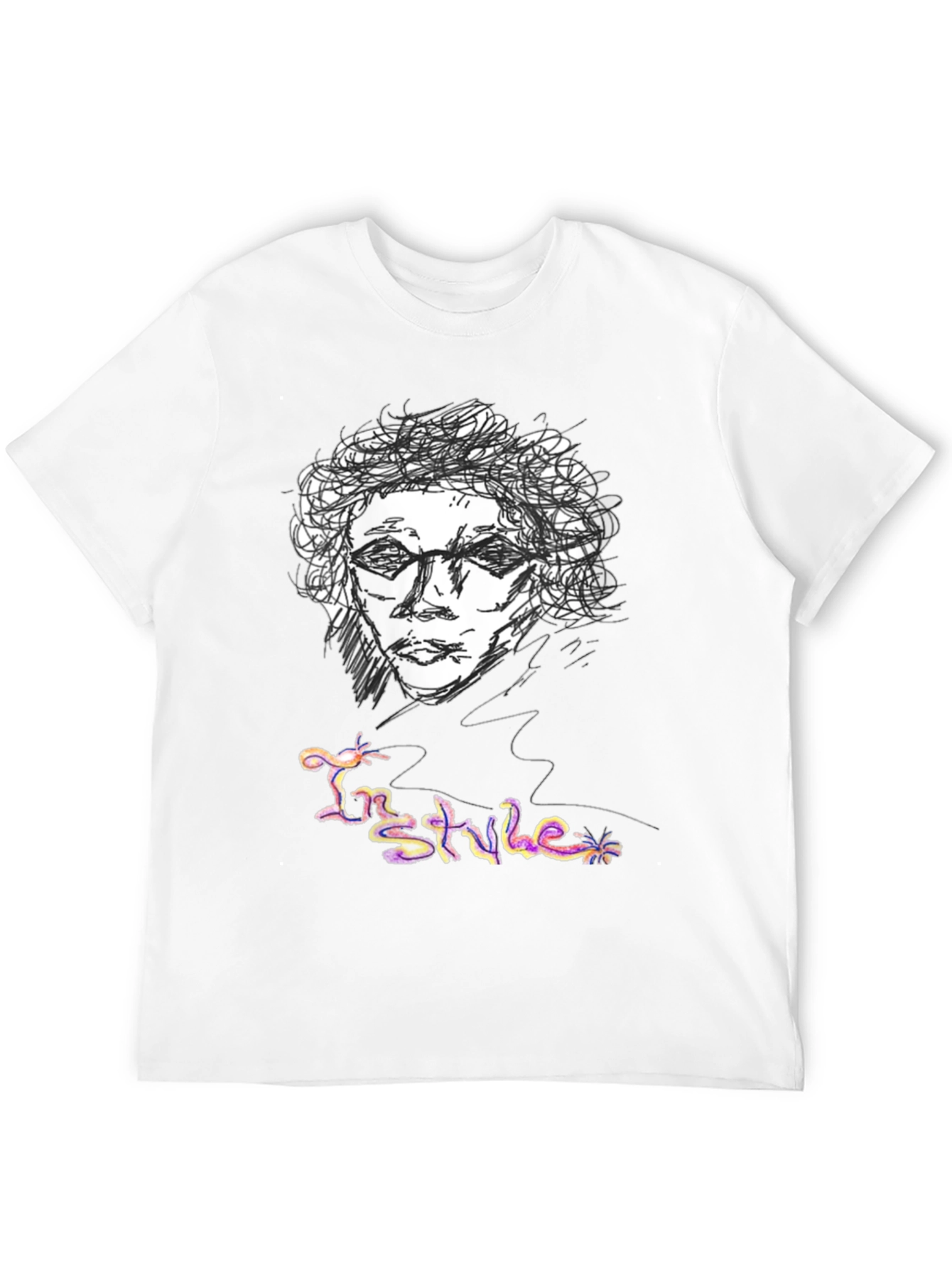 Sketch Art Graphic Tee - In Style Black T-Shirt