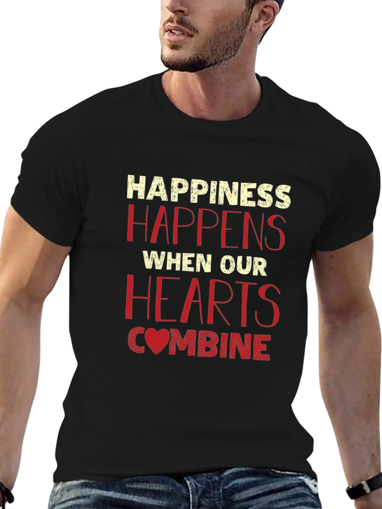Happiness Happens Heart Graphic Tee