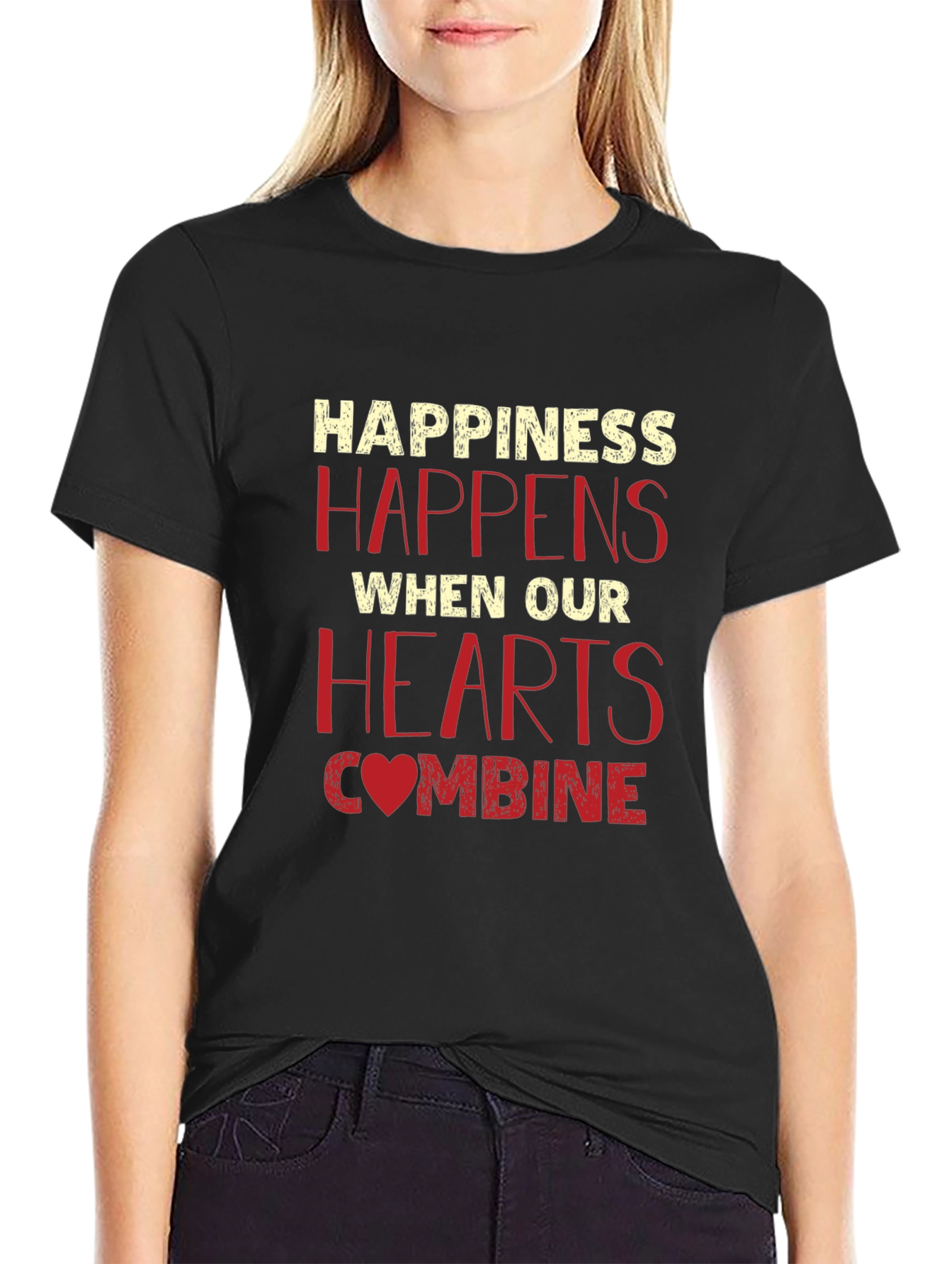 Happiness Happens Heart Graphic Tee