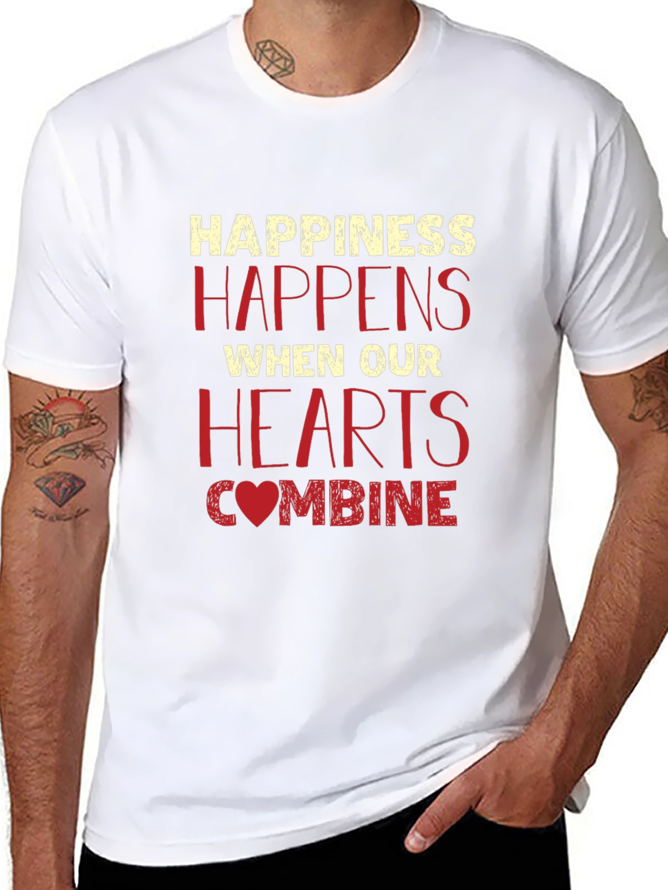 Happiness Happens Heart Graphic Tee