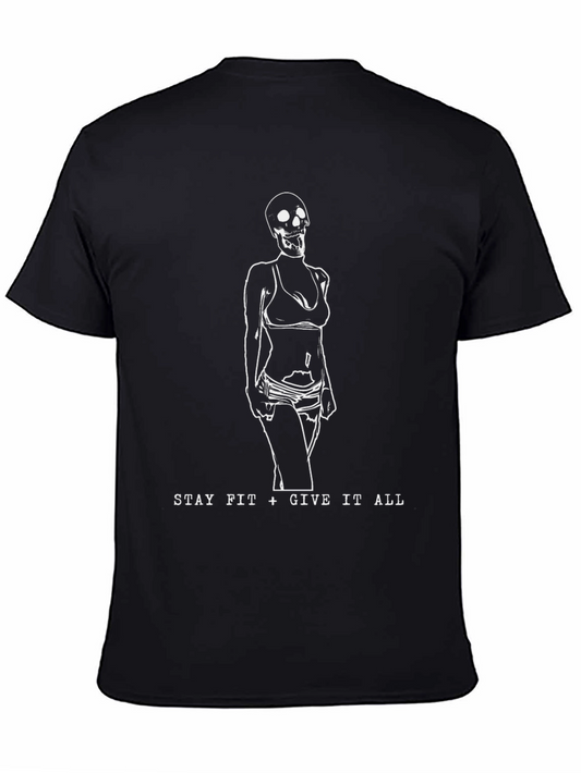 Stay Fit Skeleton T-Shirt - Unique Graphic Tee