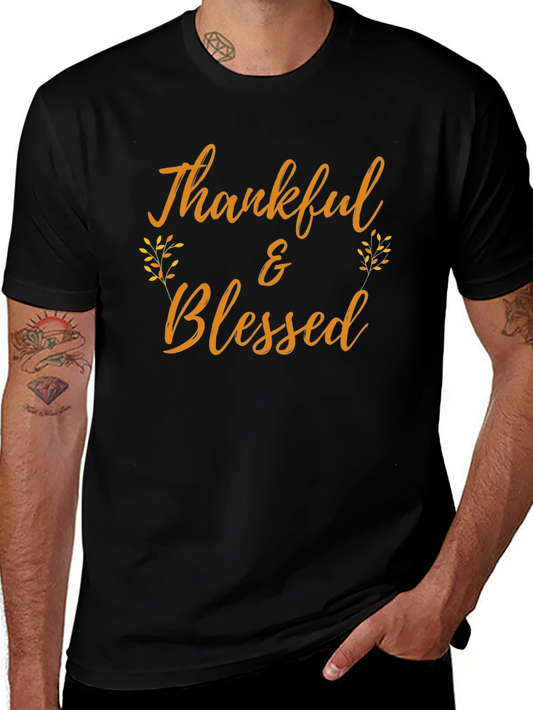 Thankful & Blessed Graphic T-Shirt