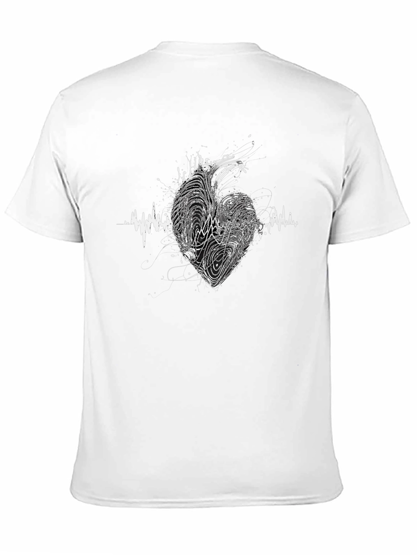 Heartbeat Heart Graphic Tee - Black Unisex T-Shirt