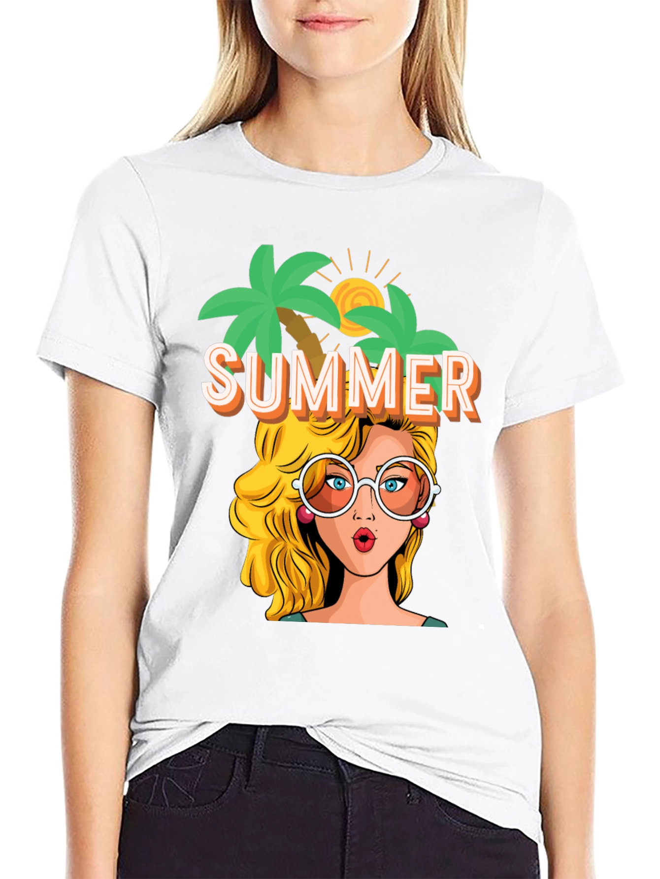 Summer T-Shirt Pop Art Graphic Tee Vacation Vibes