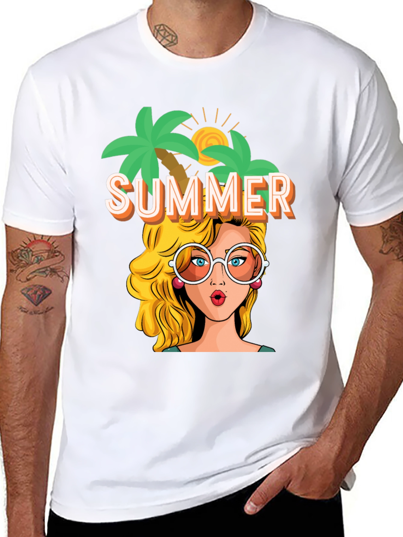 Summer T-Shirt Pop Art Graphic Tee Vacation Vibes