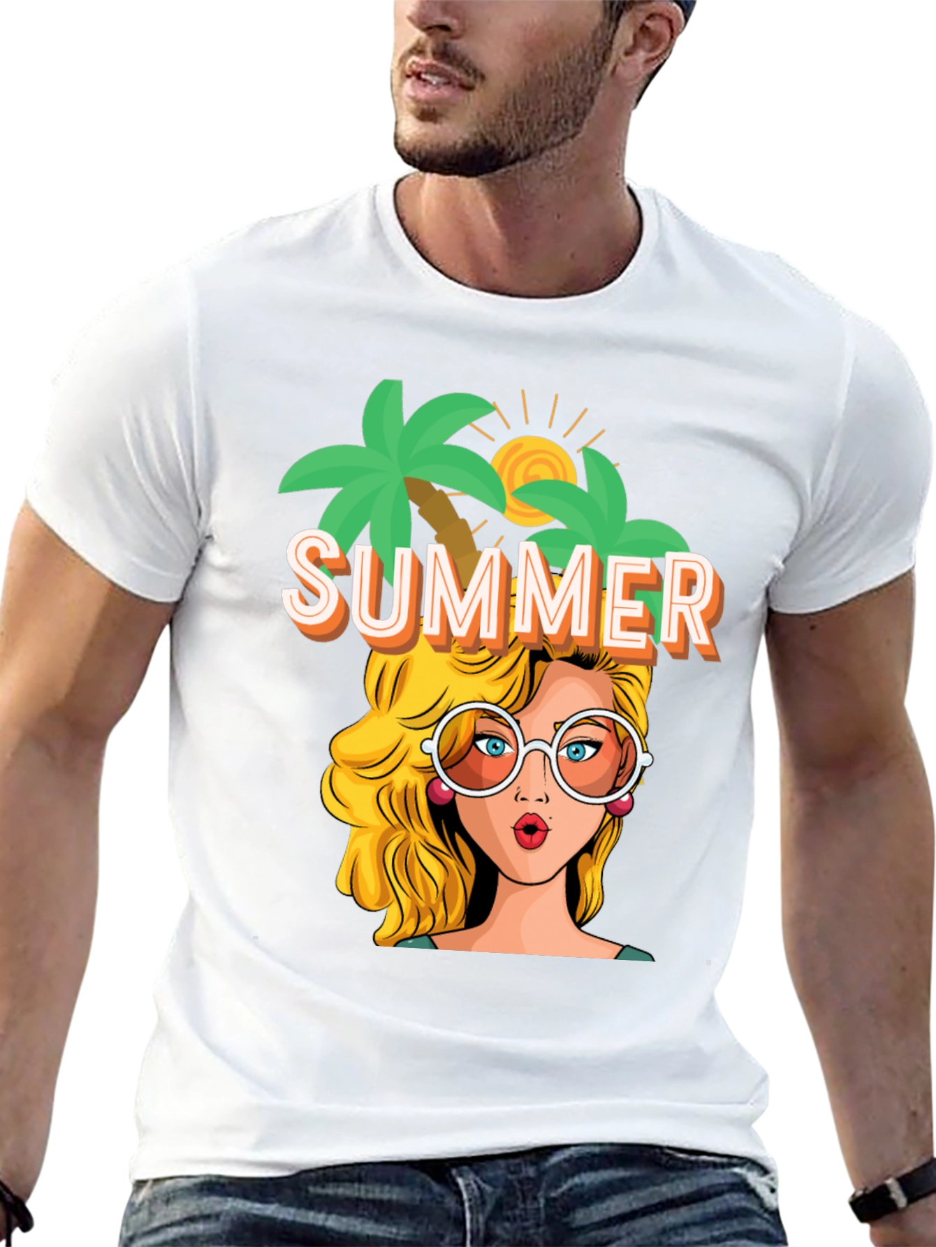 Summer T-Shirt Pop Art Graphic Tee Vacation Vibes