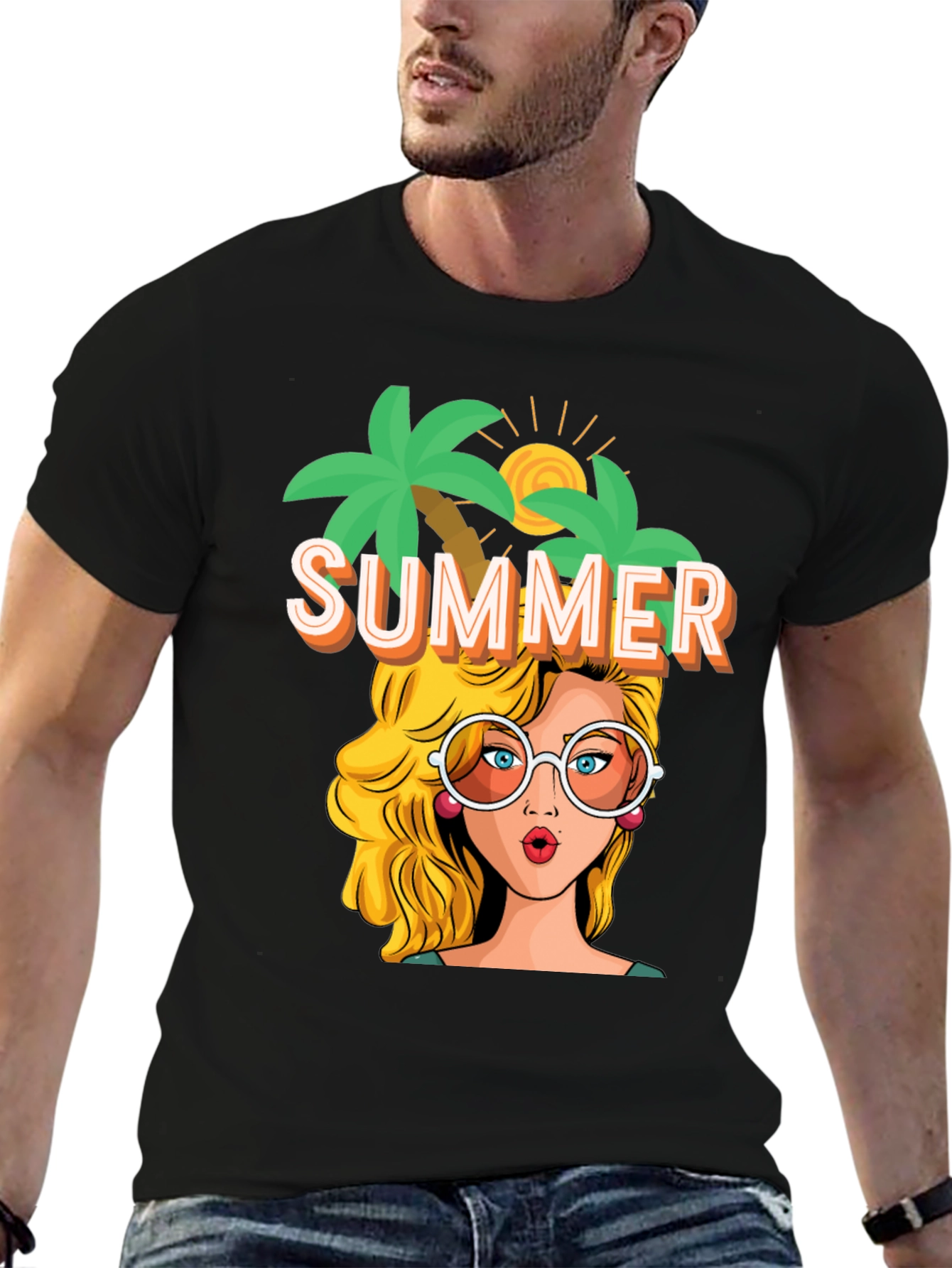 Summer T-Shirt Pop Art Graphic Tee Vacation Vibes