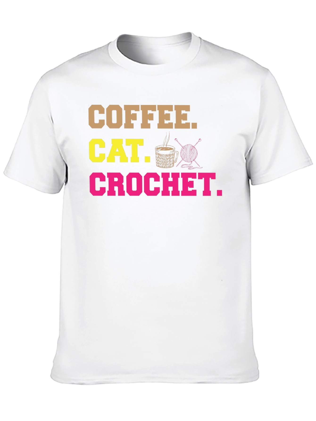 Coffee Cat Crochet T-Shirt - Hobby Tee