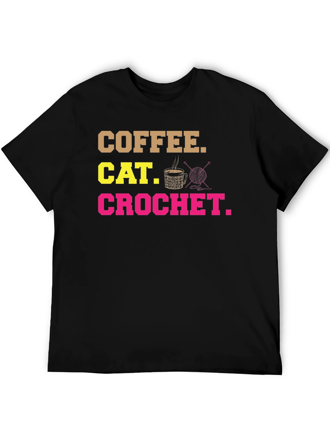 Coffee Cat Crochet T-Shirt - Hobby Tee