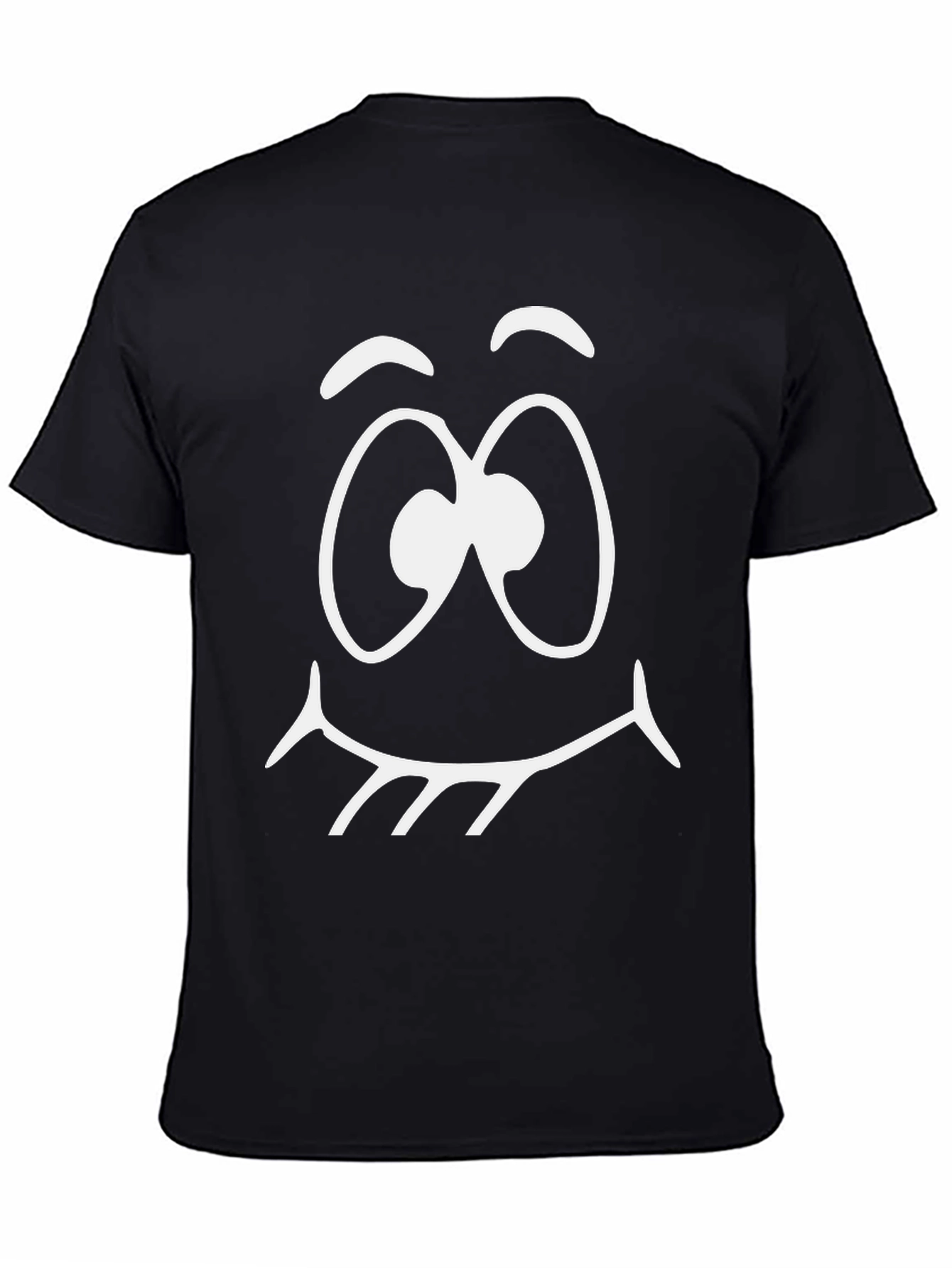 Cartoon Face Graphic Tee - Black