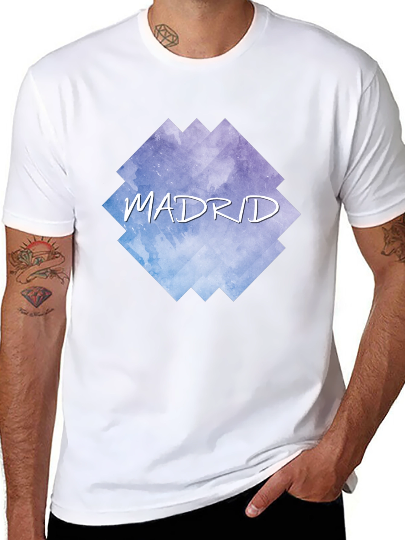 Madrid Graphic Tee - Mens Black Cotton T-Shirt