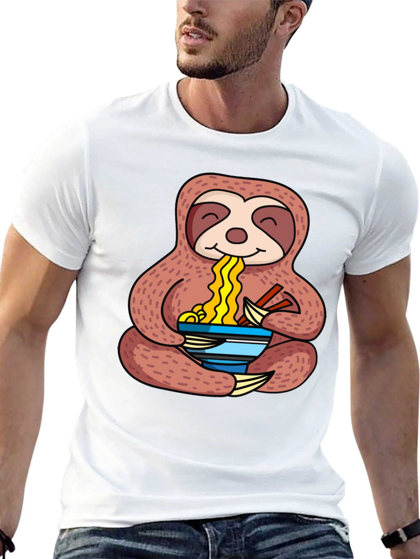 Sloth Ramen T-Shirt - Noodles Lover Tee