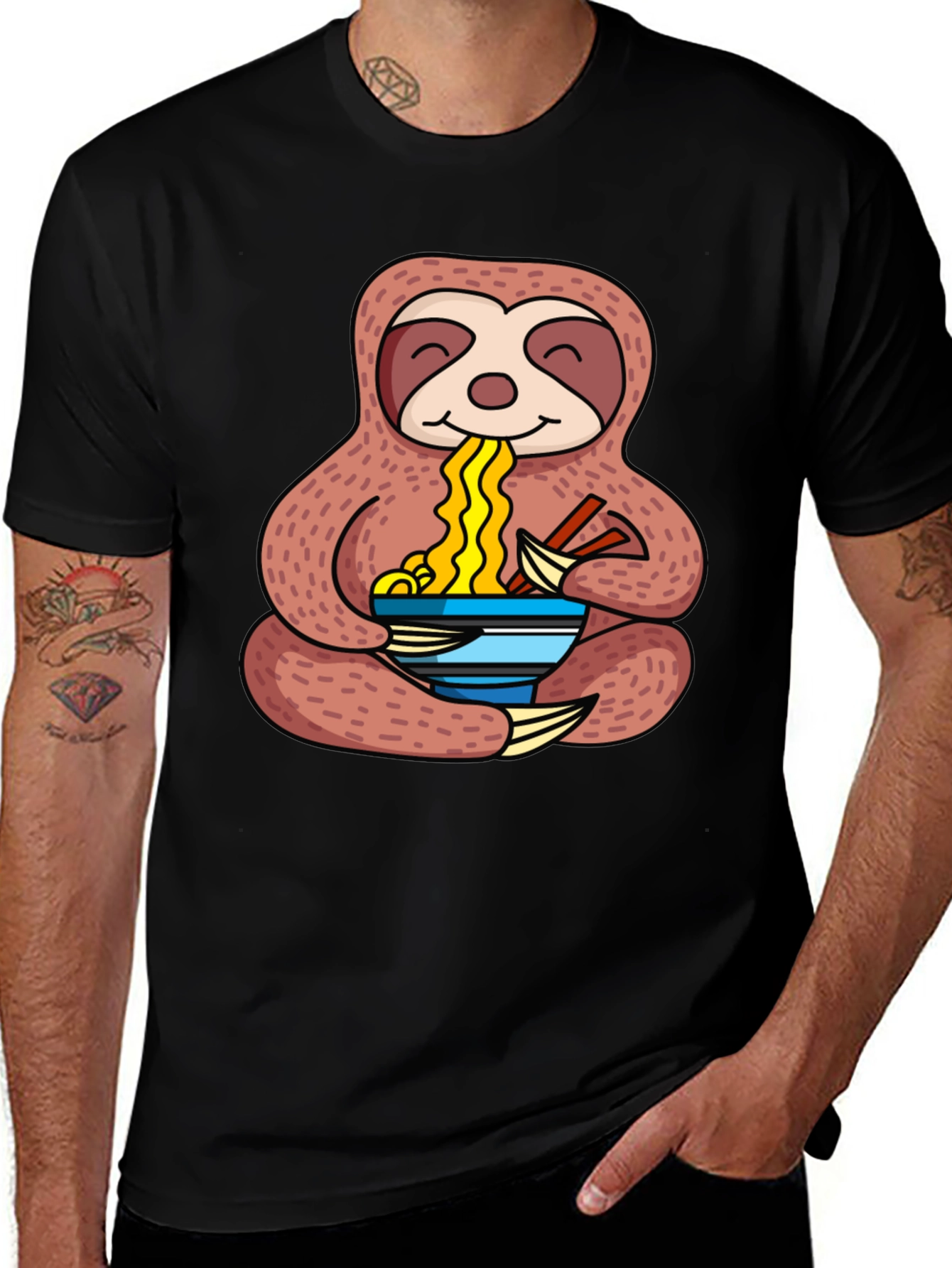 Sloth Ramen T-Shirt - Noodles Lover Tee