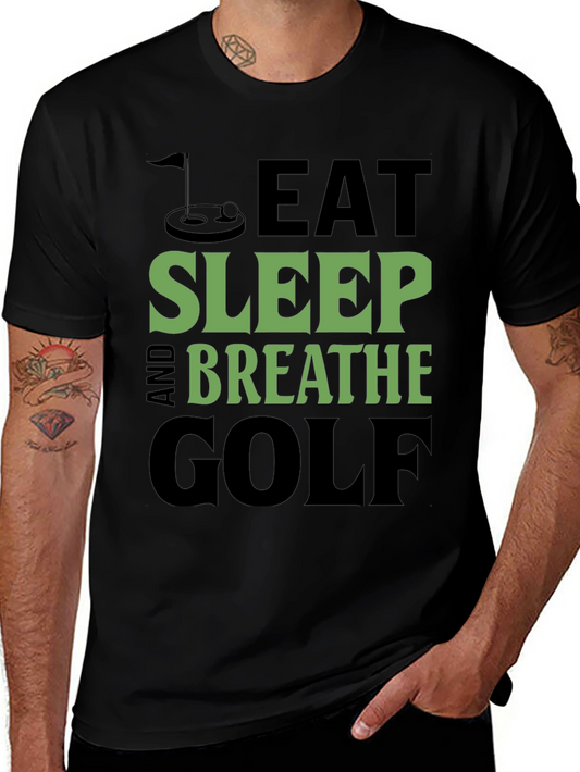 Eat Sleep Breathe Golf Black Graphic Tee