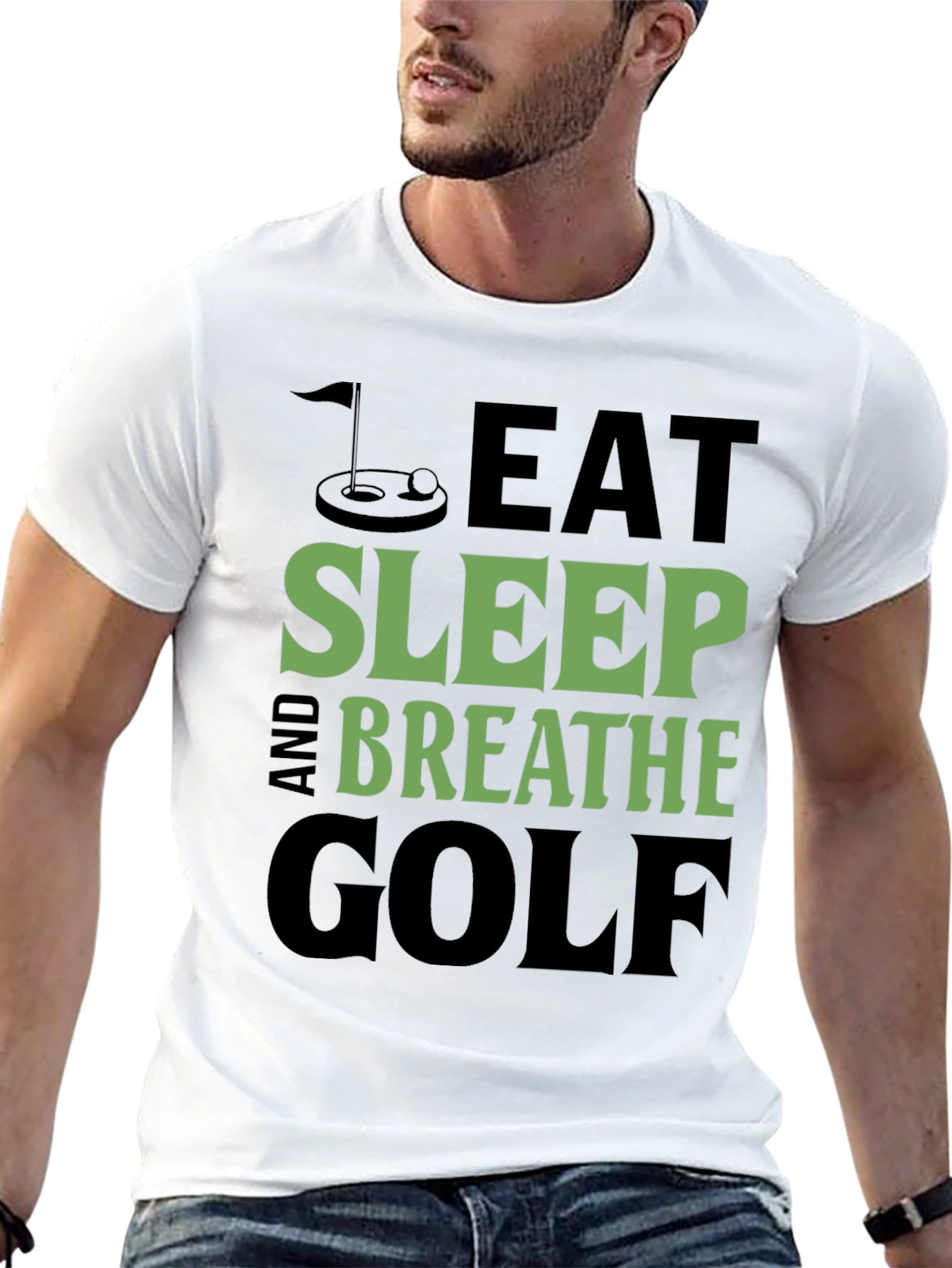 Eat Sleep Breathe Golf Black Graphic Tee