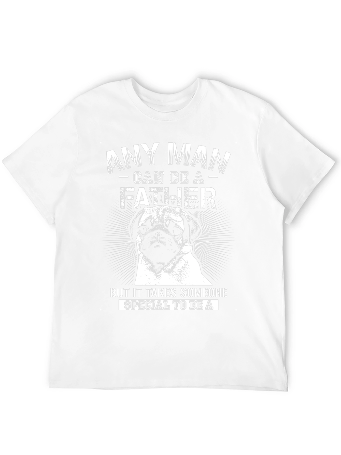 Pug Father T-Shirt Special Dad Tee Black Cotton