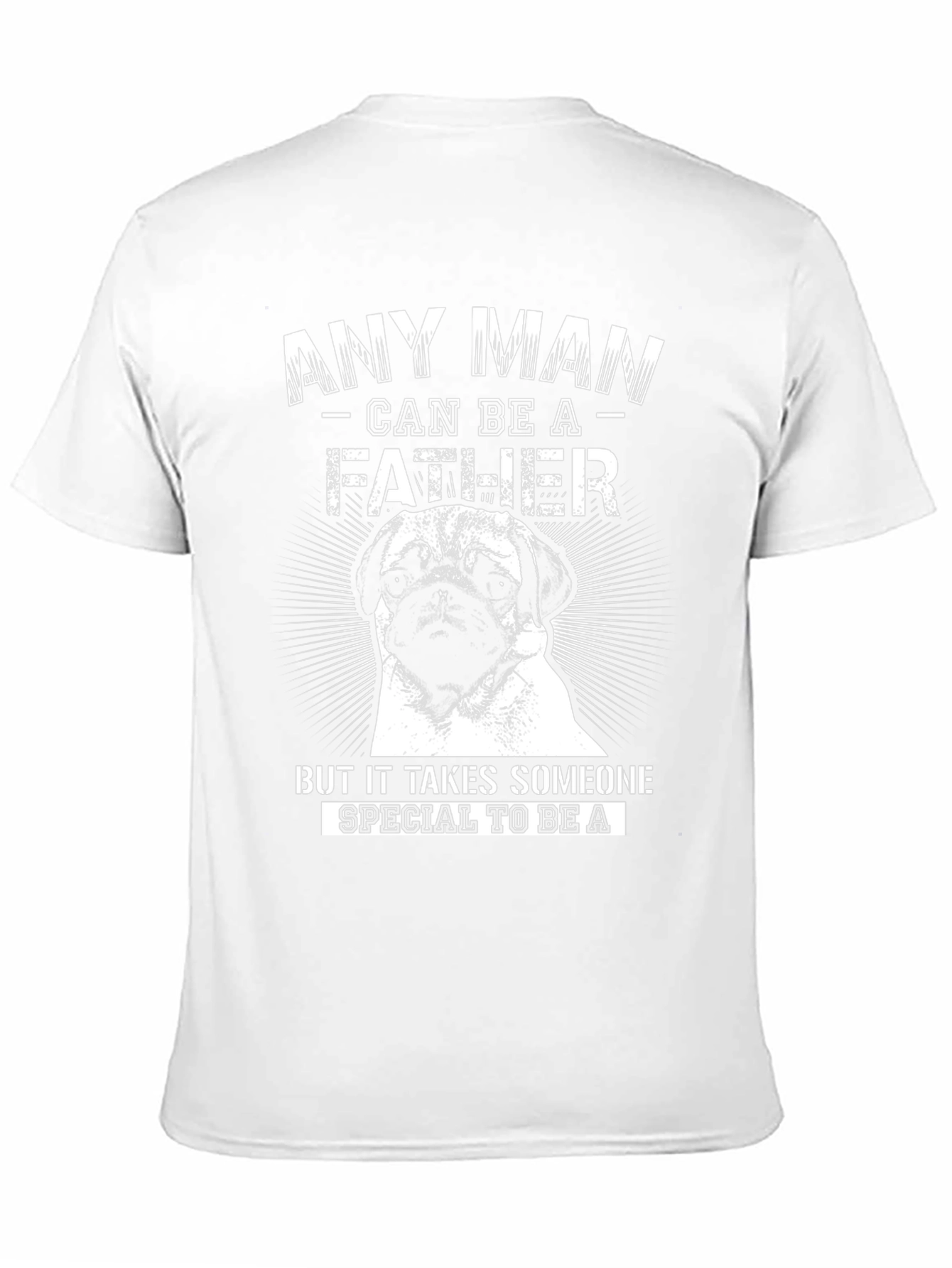 Pug Father T-Shirt Special Dad Tee Black Cotton