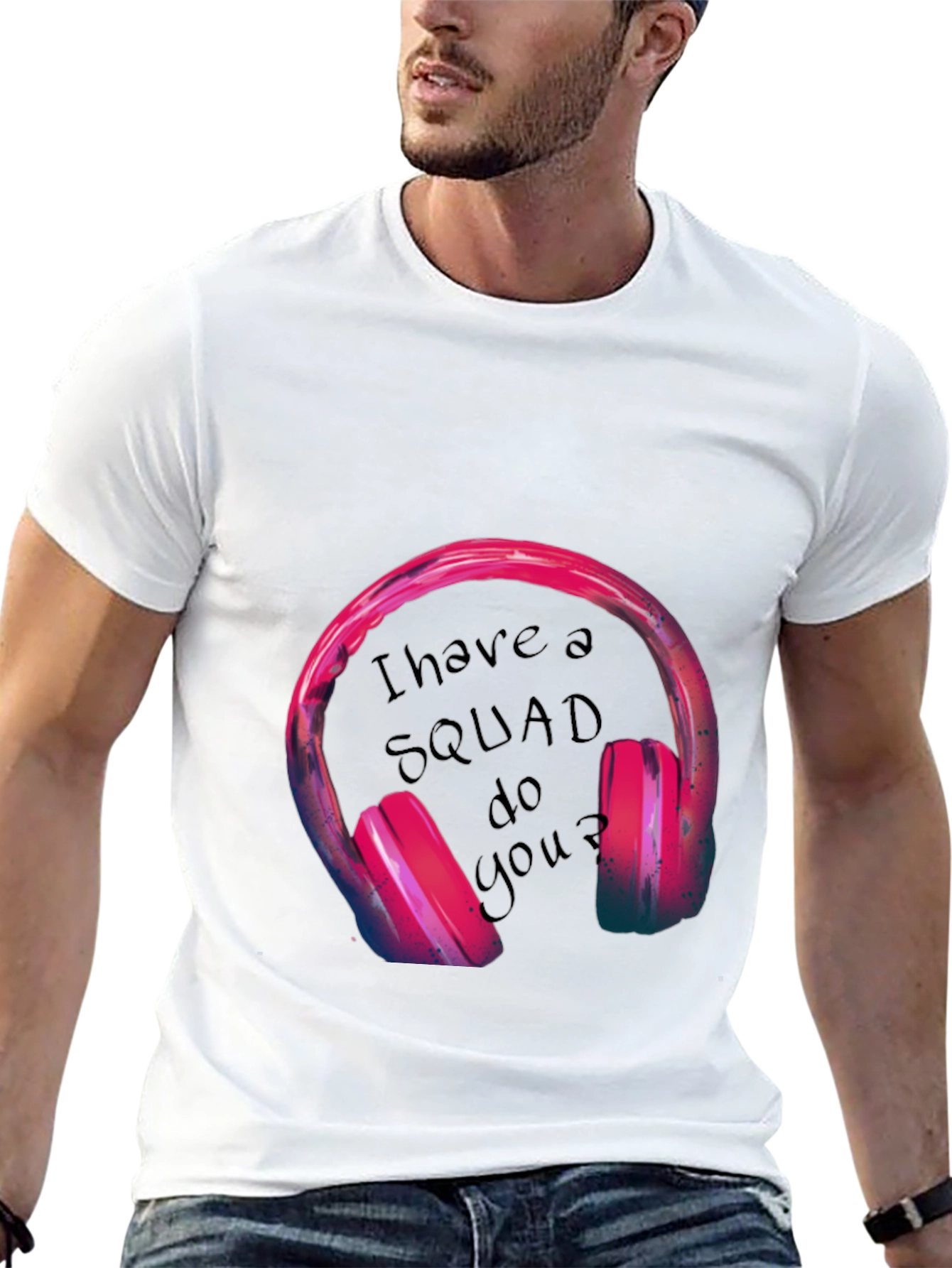 Squad Headphones Graphic Tee - Black T-Shirt