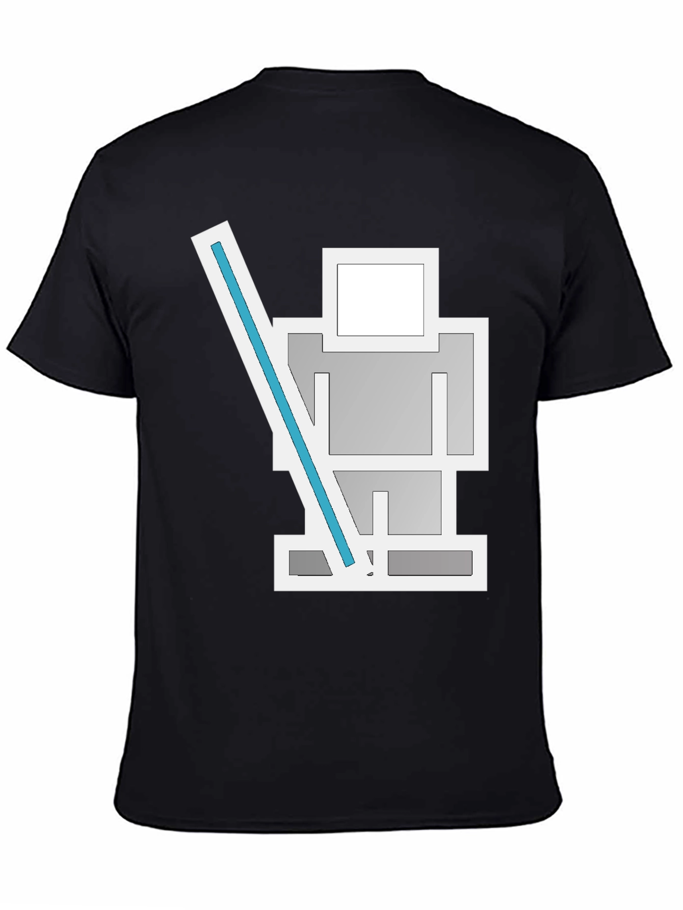Robot Lightsaber Black T-Shirt