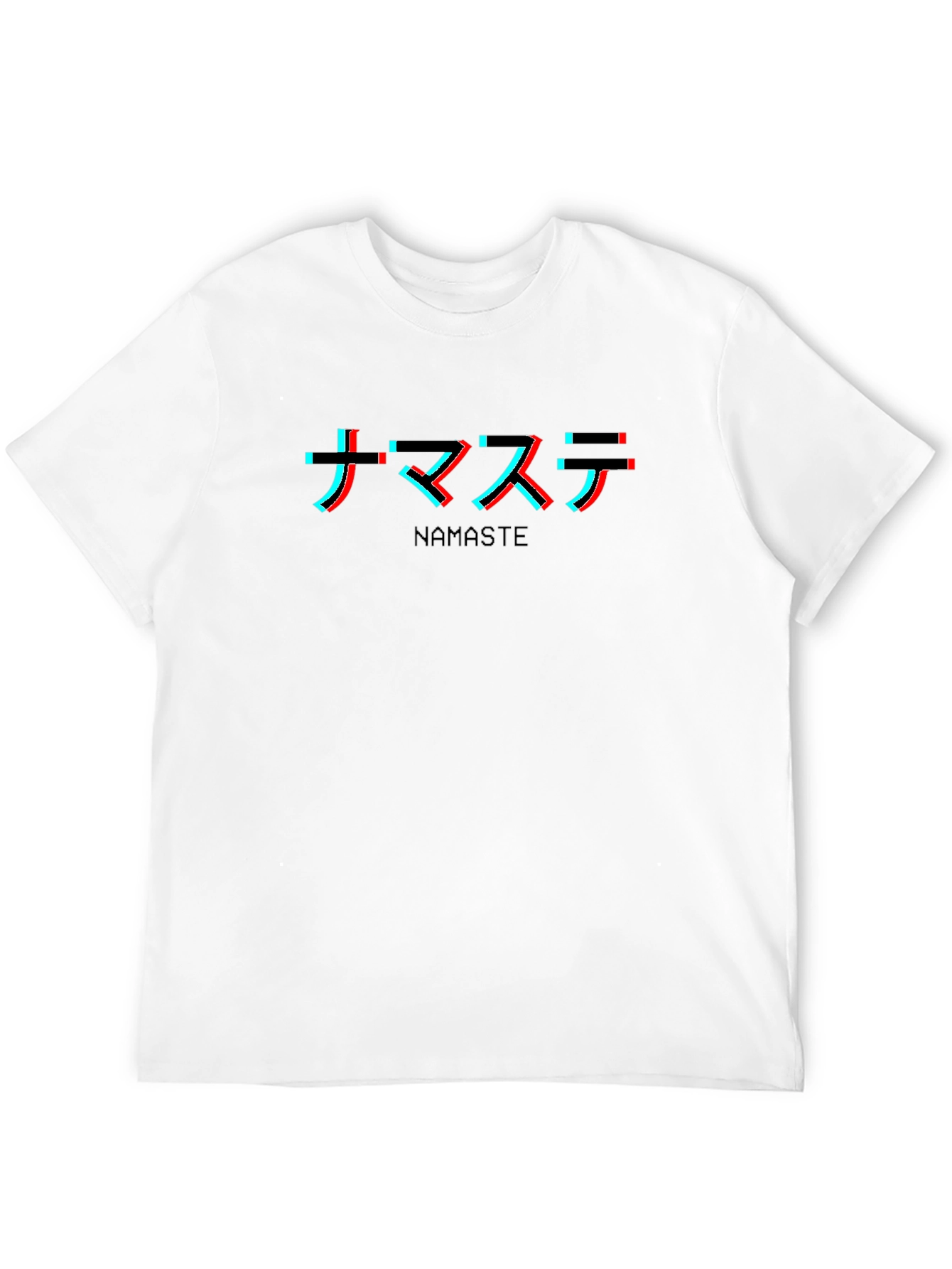 Namaste Glitch Graphic T-Shirt - Black