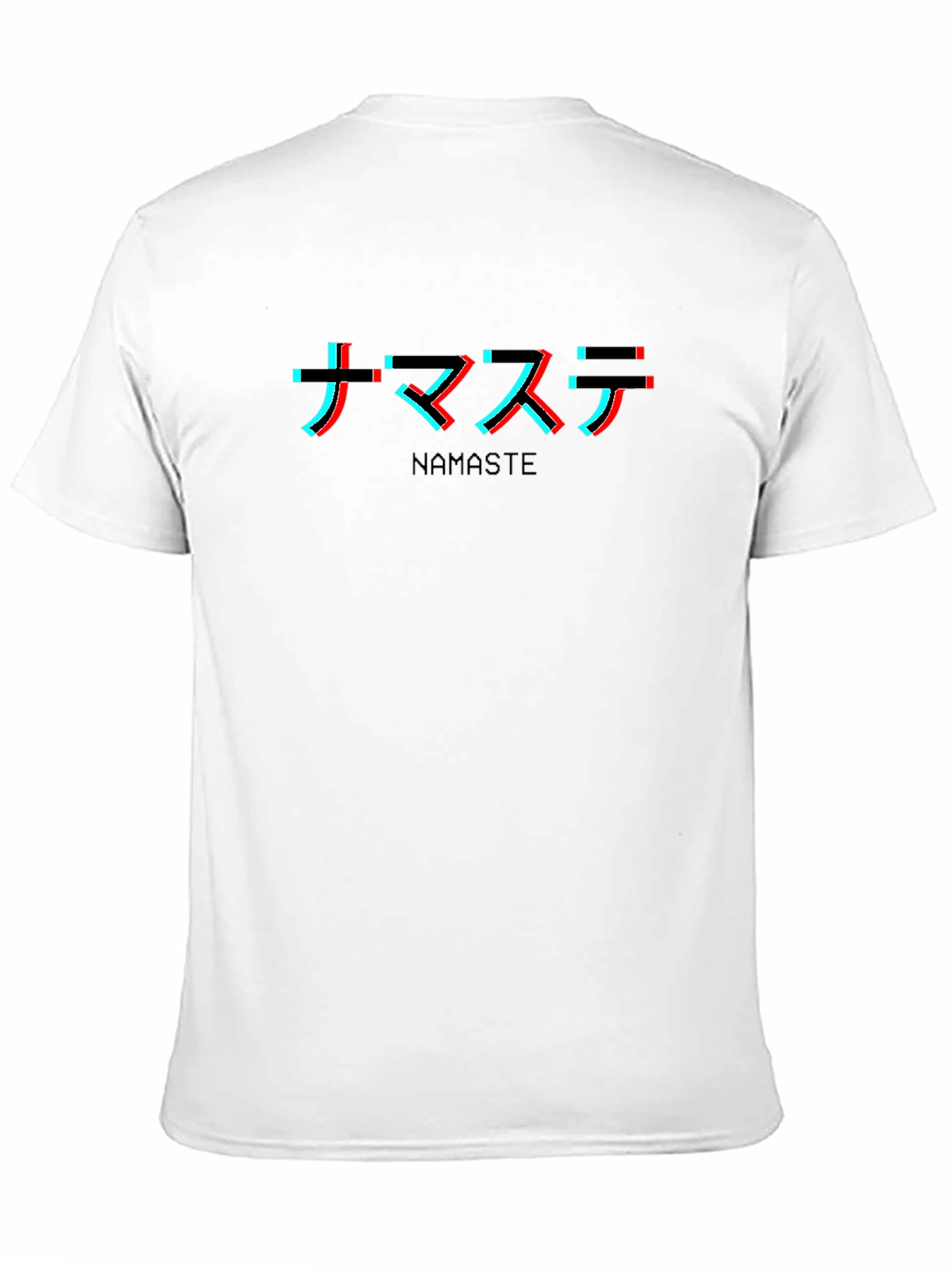 Namaste Glitch Graphic T-Shirt - Black