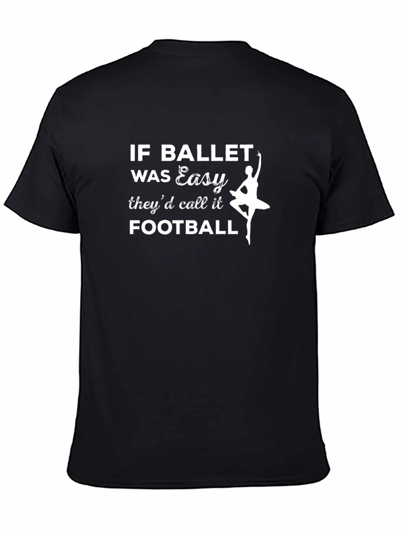 Ballet vs Football Graphic Tee - Black Cotton Shirt