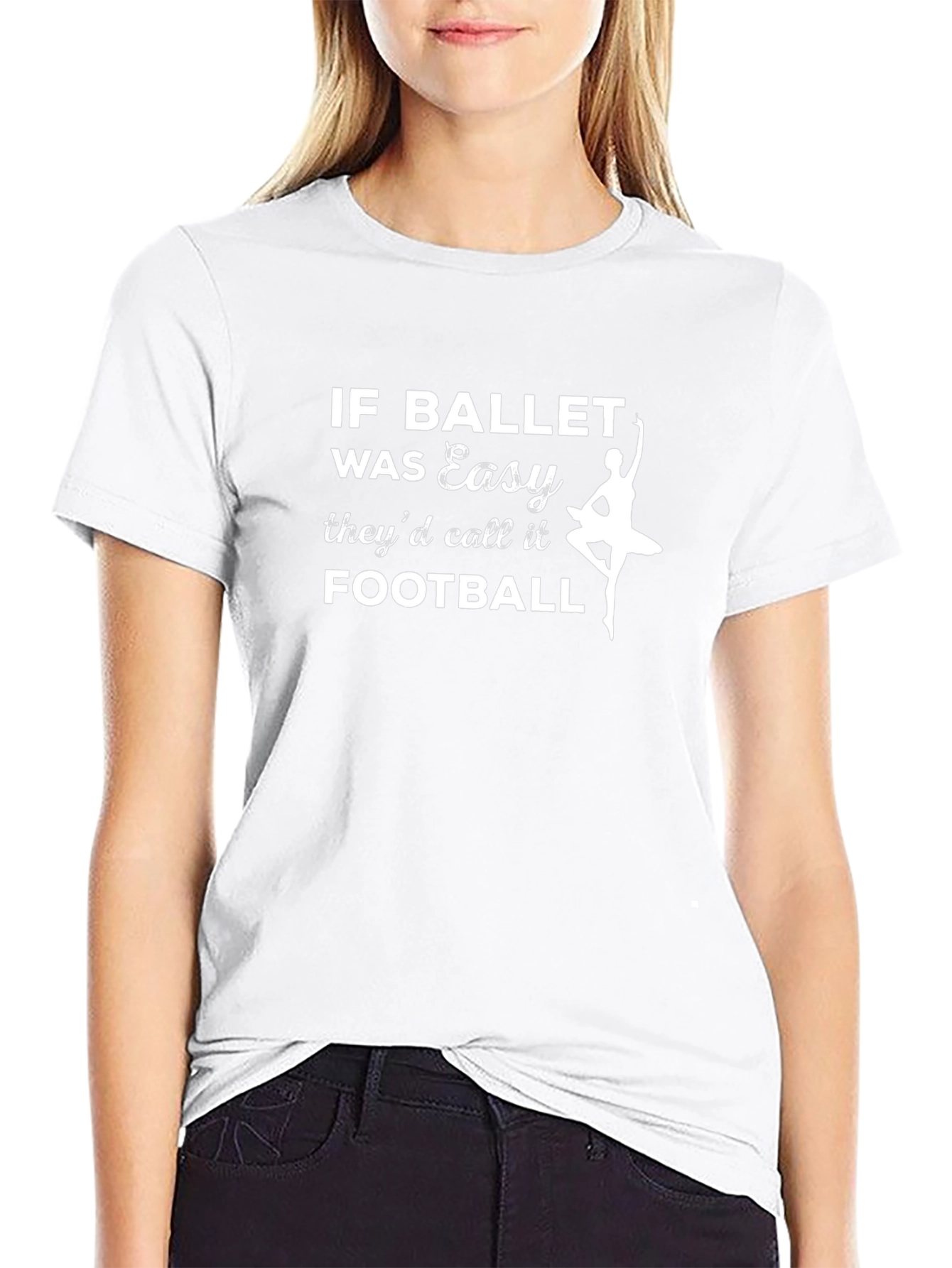 Ballet vs Football Graphic Tee - Black Cotton Shirt