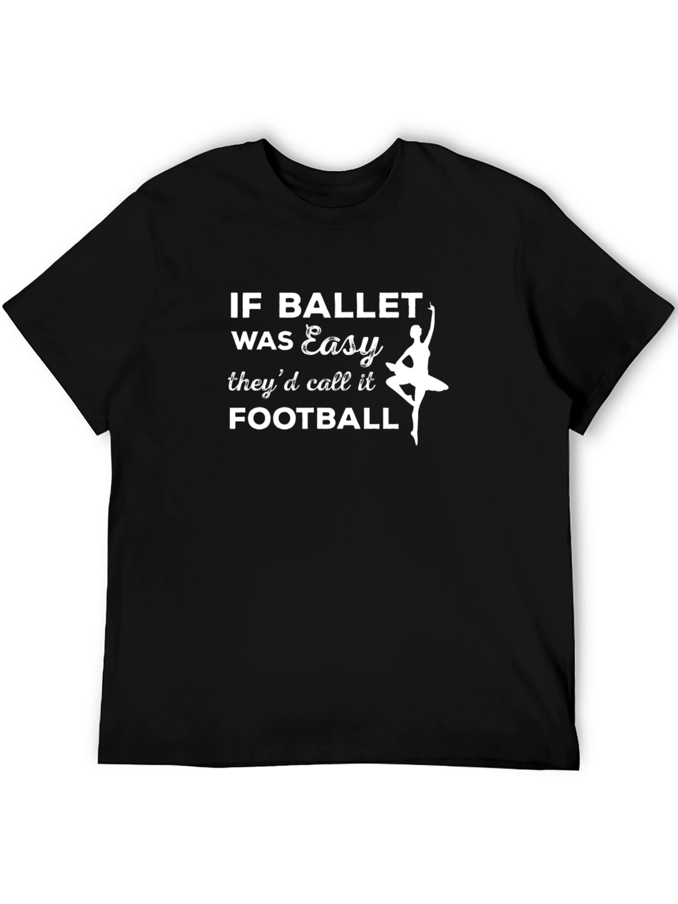 Ballet vs Football Graphic Tee - Black Cotton Shirt