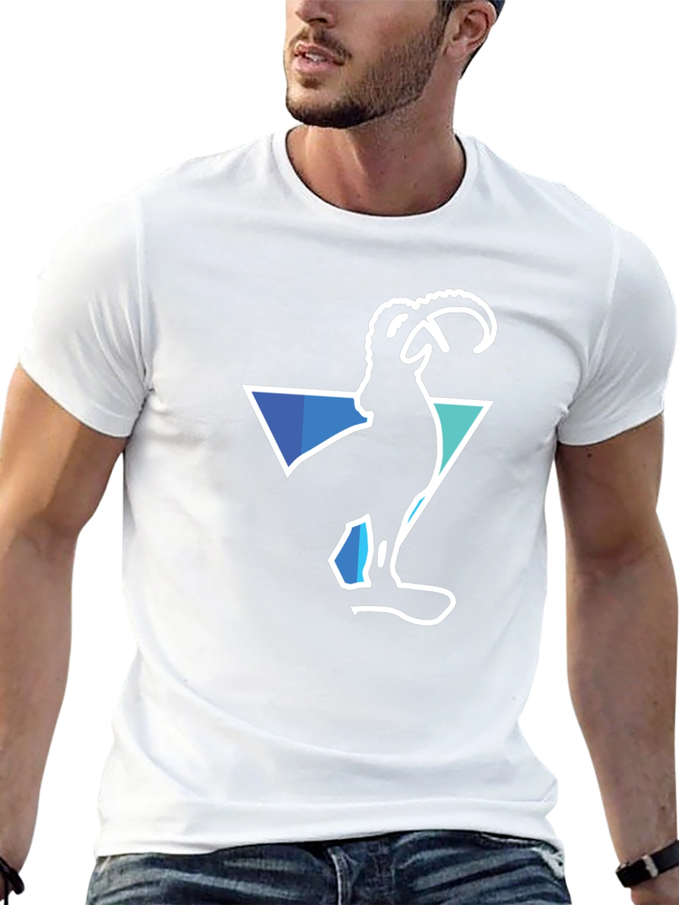 Ram Graphic Print Black T-Shirt