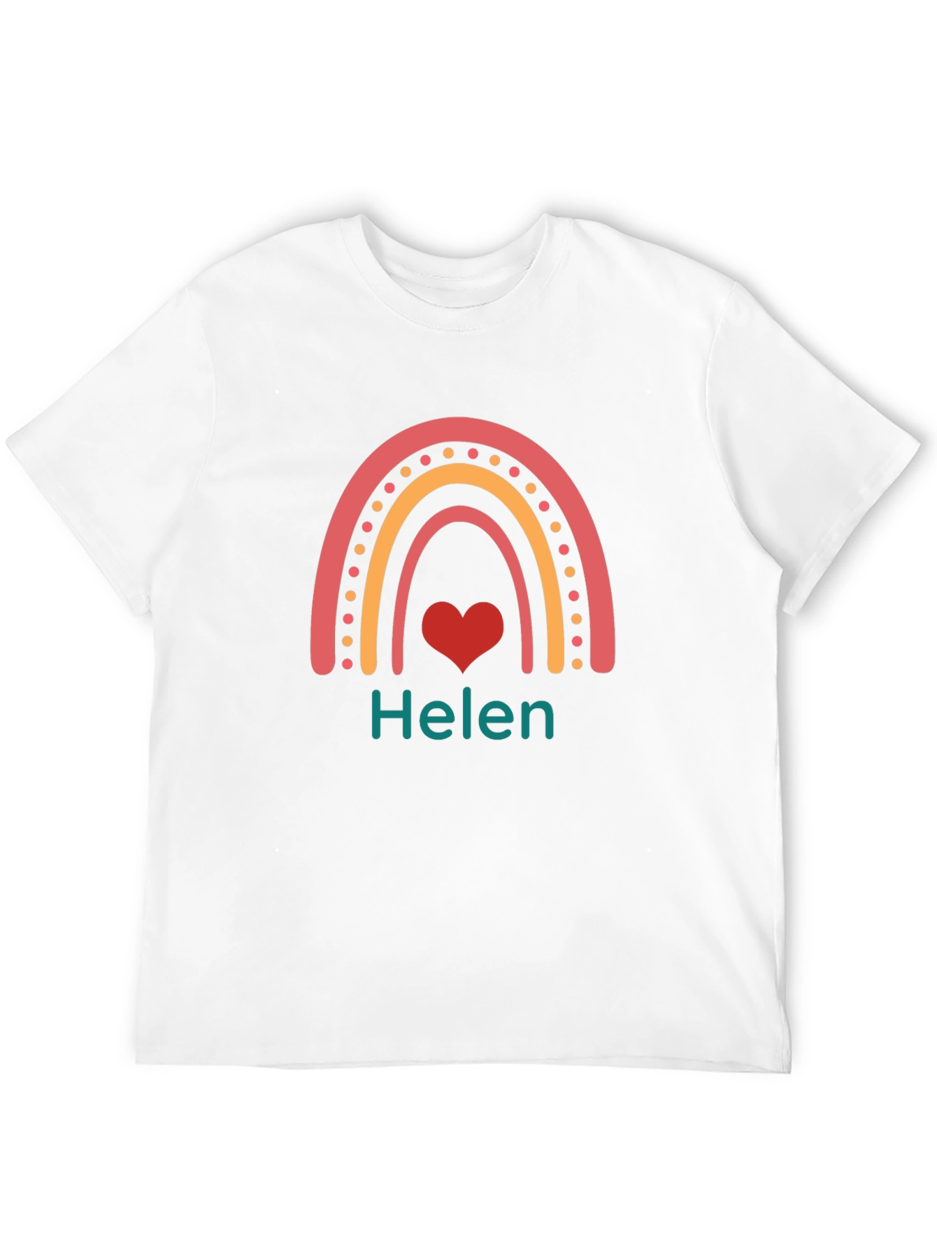 Personalized Helen Rainbow Heart T-Shirt