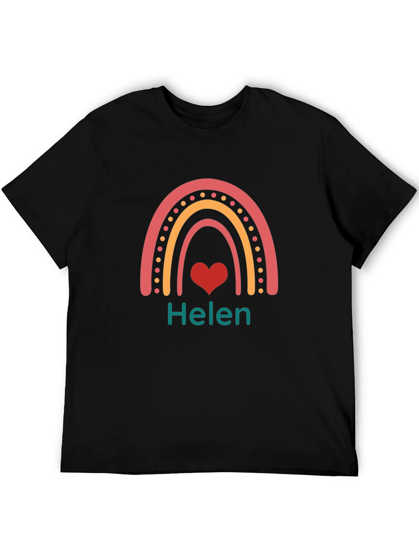 Personalized Helen Rainbow Heart T-Shirt