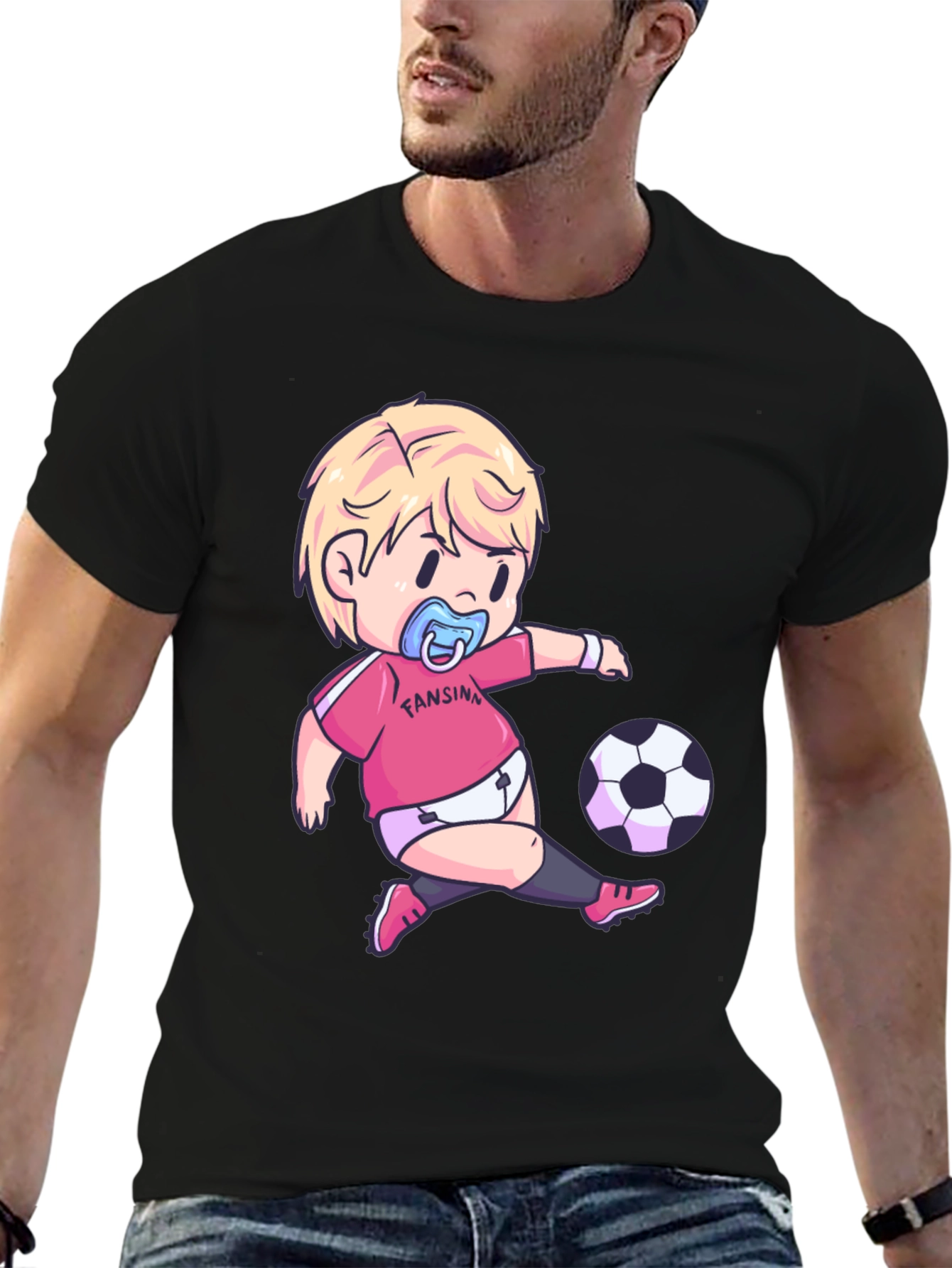 Funny Baby Soccer Player Graphic T-Shirt