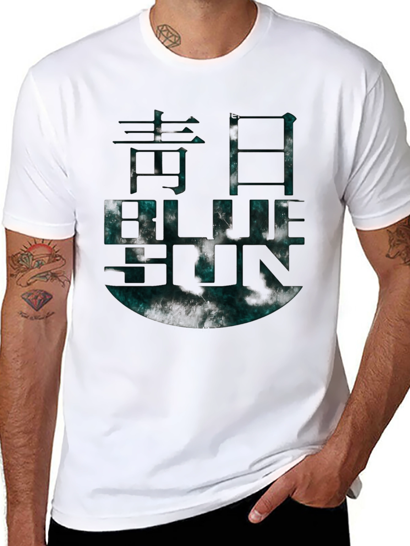 Blue Sun Graphic T-Shirt Black