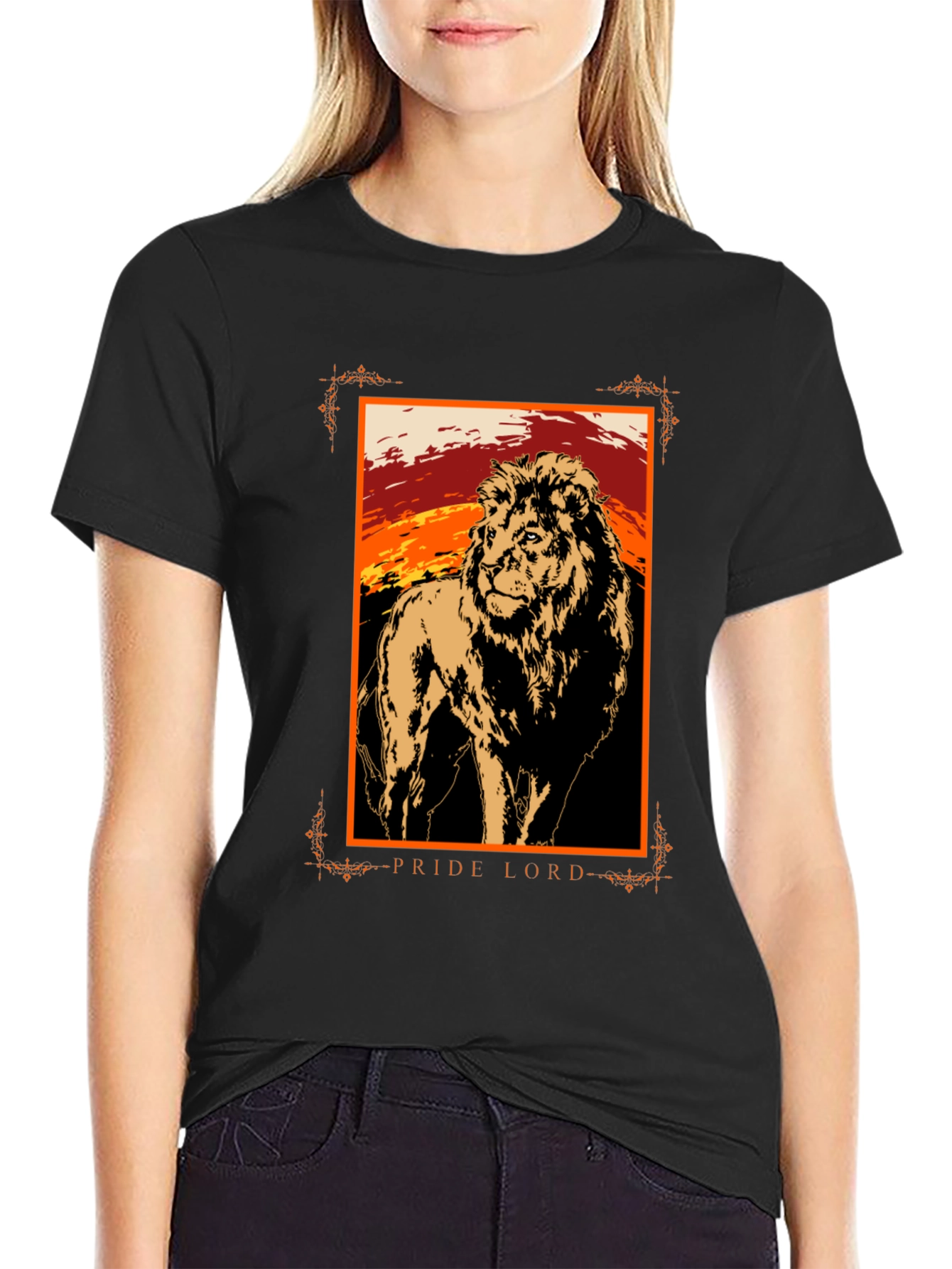 Pride Lord Lion Graphic T-Shirt - Black